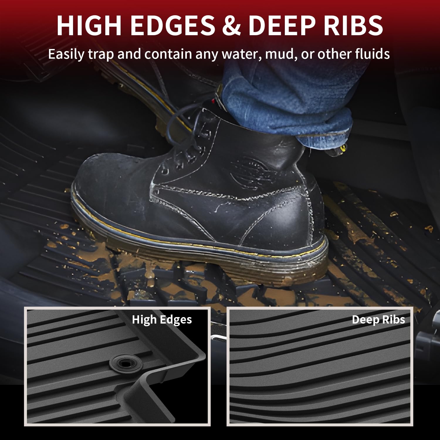 Lasfit Floor Mats For Toyota Grand Highlander 2024-2025 (Include Hybrid) & For Lexus Tx350 2024, Custom Fit Tpe All Weather Floo