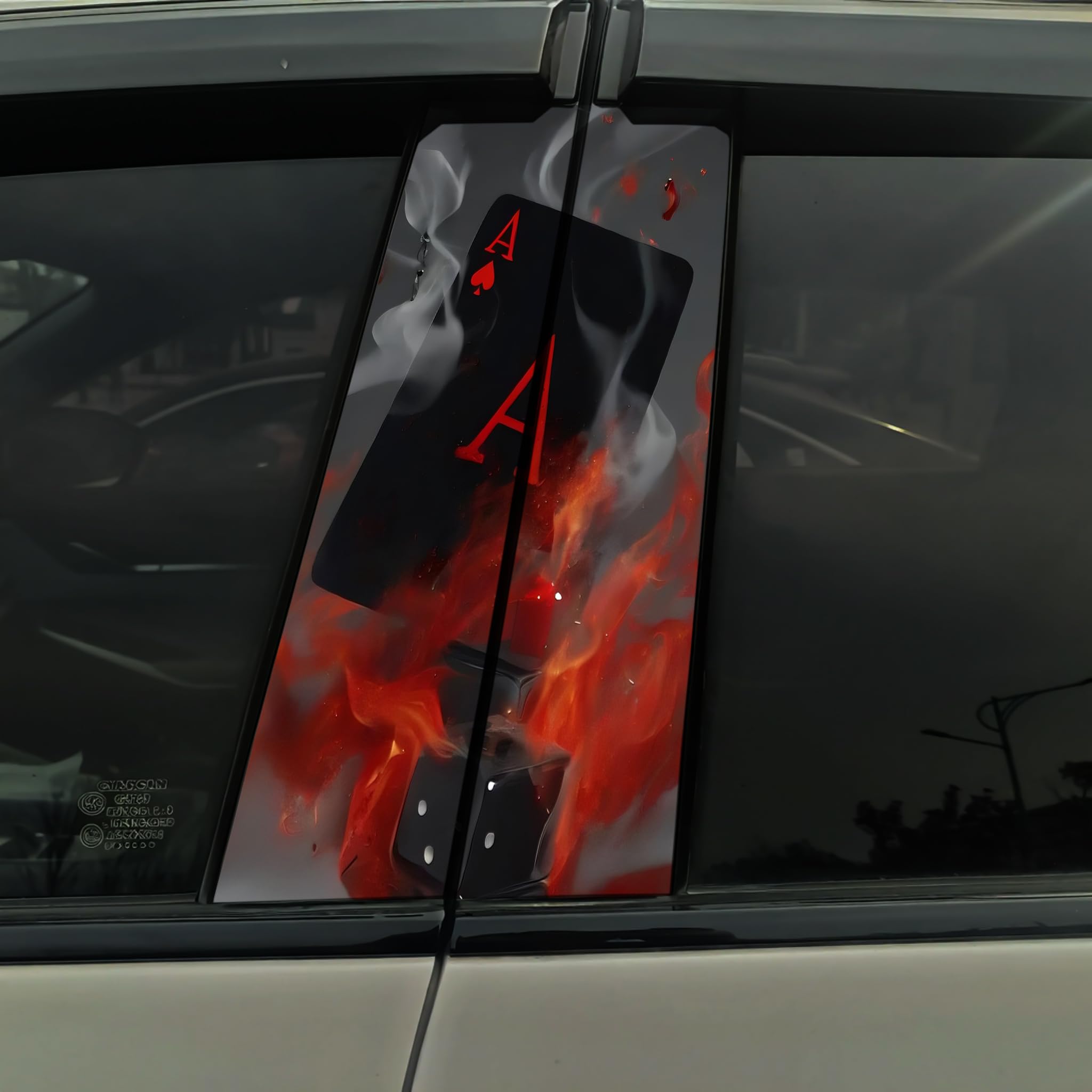 2PCS Car B-Pillar Stickers Decals Set Vinyl Auto Decal for SUVs/Trucks/Vans Waterproof Sun-Proof Scratch Cover (Orange)