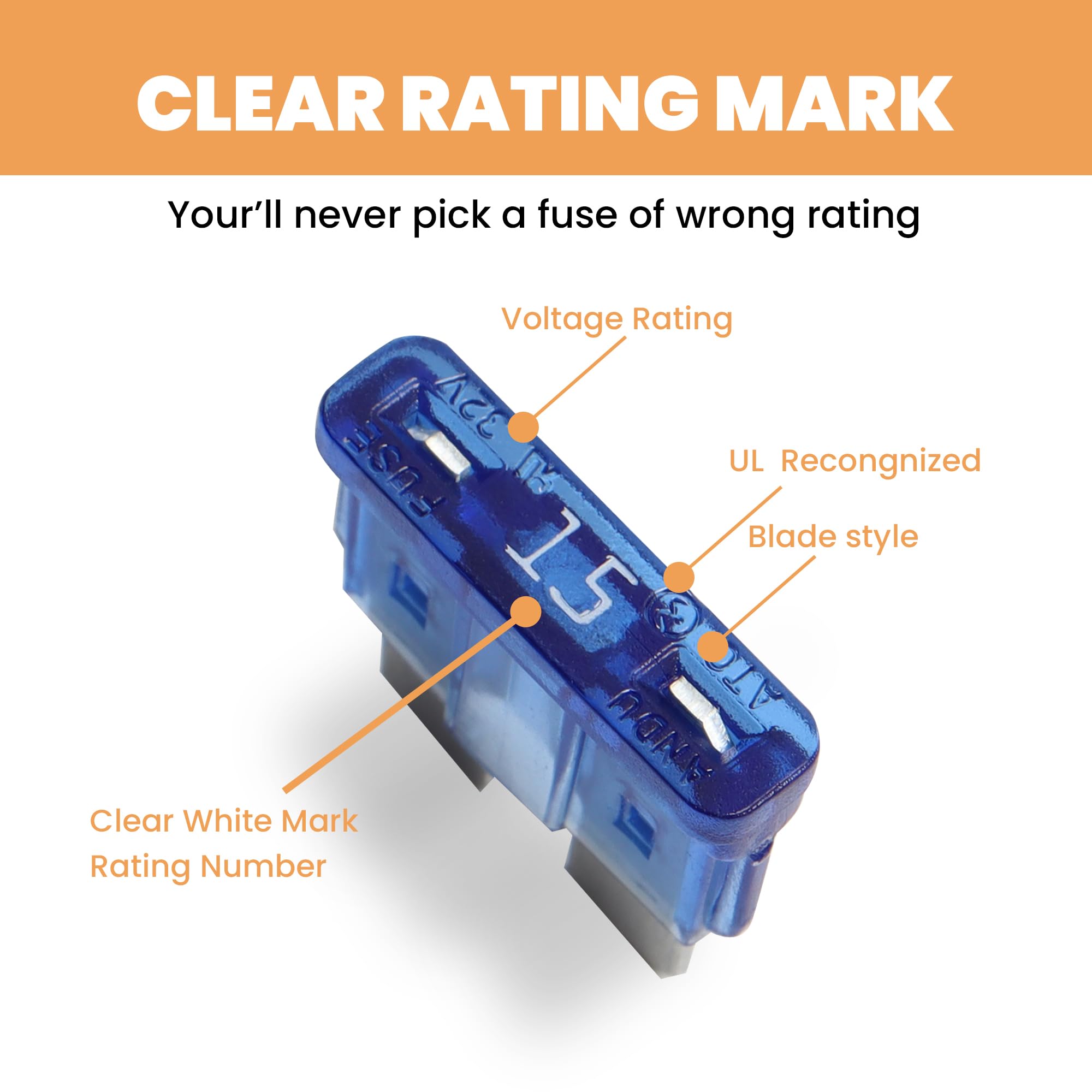 Mulwark 351Pc Assorted Standard Auto Car Truck Blade Fuses Set- 5A 7.5A 10A 15A 20A 25A 30A-Atc/Apr/Ato+Atm Mini-Automotive-Blad