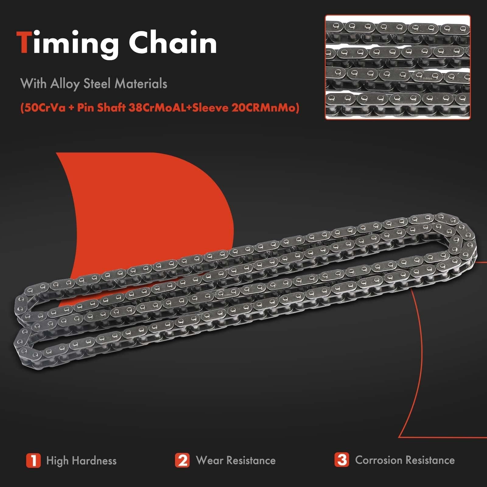 A-Premium Engine Timing Chain Kit W/Tensioner & More [fits DOHC, 4Cyl 1.6L] Compatible with Mini Cooper [R56 Series] 2007-2012,