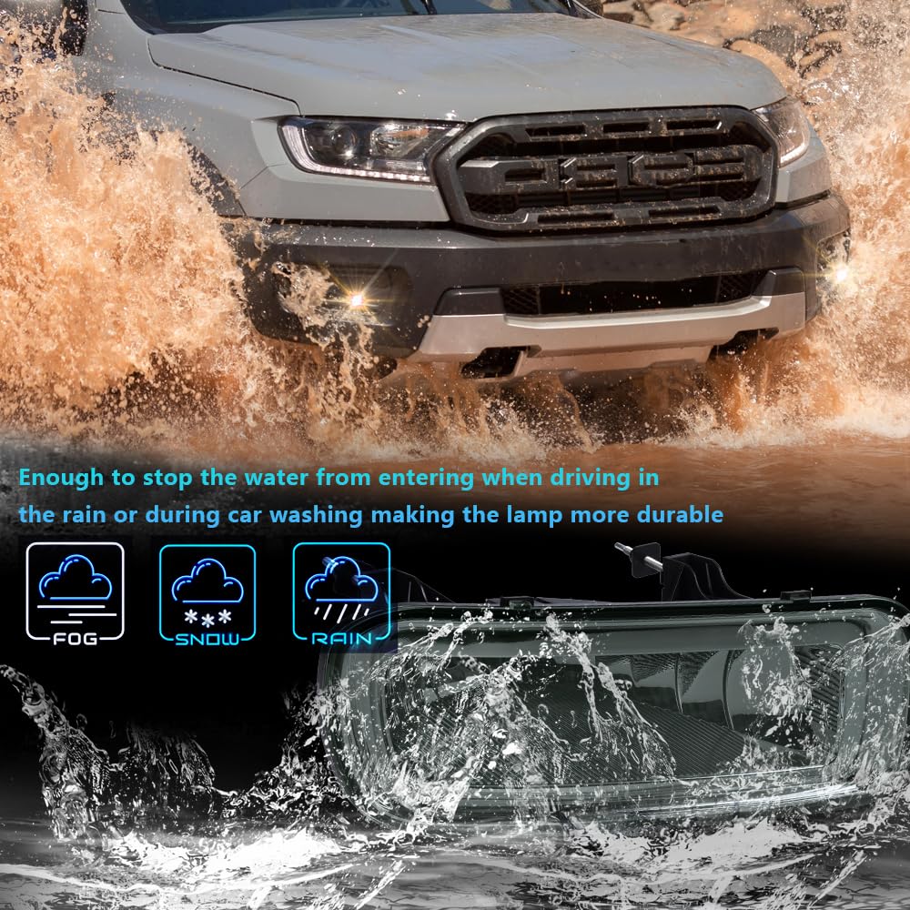 G-PLUS Fog Lights for 2004-2006 Ford F150 & Lincoln Mark LT, Smoky Lens, ABS Plastic, Driver & Passenger Side