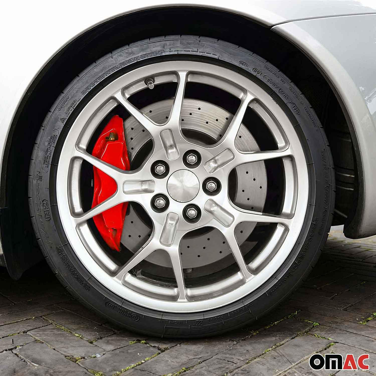 OMAC High Temperature Brake Caliper Paint Kit, Epoxy Coating, Texas Red (Glossy), Model 96AA1012