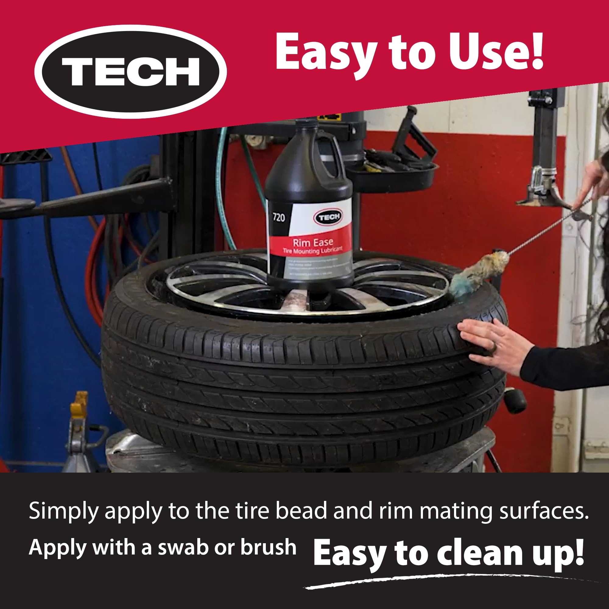 TECH Tire Repairs Rim Ease Tire Mounting Lubricant - 1 Gallon, Petroleum & Silicone Free, Fast & Easy Demounting