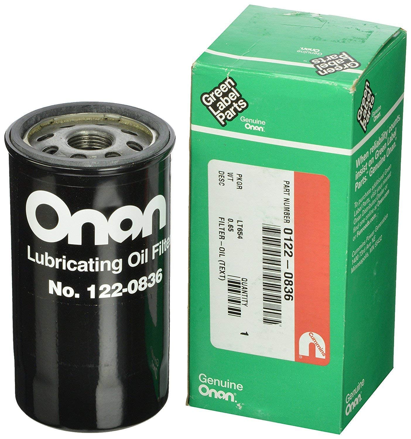 Cummins Onan 122-0836 Oil Filter (Quantity 5)