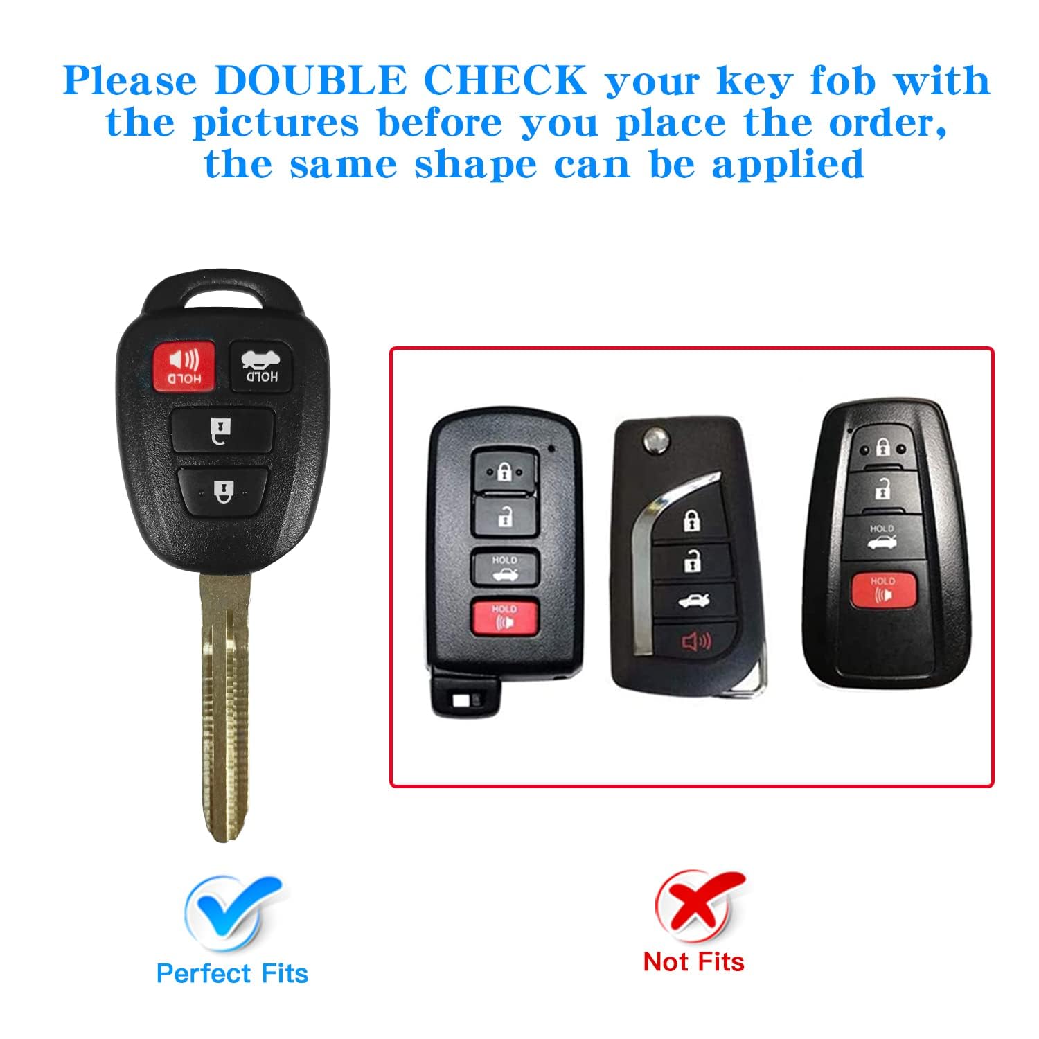 Mild East Key Fob Cover For Toyota With Metal Key Chain, Soft Tpu Easy To Press Key Fob Shell Case For 2012-2019 Camry Corolla R