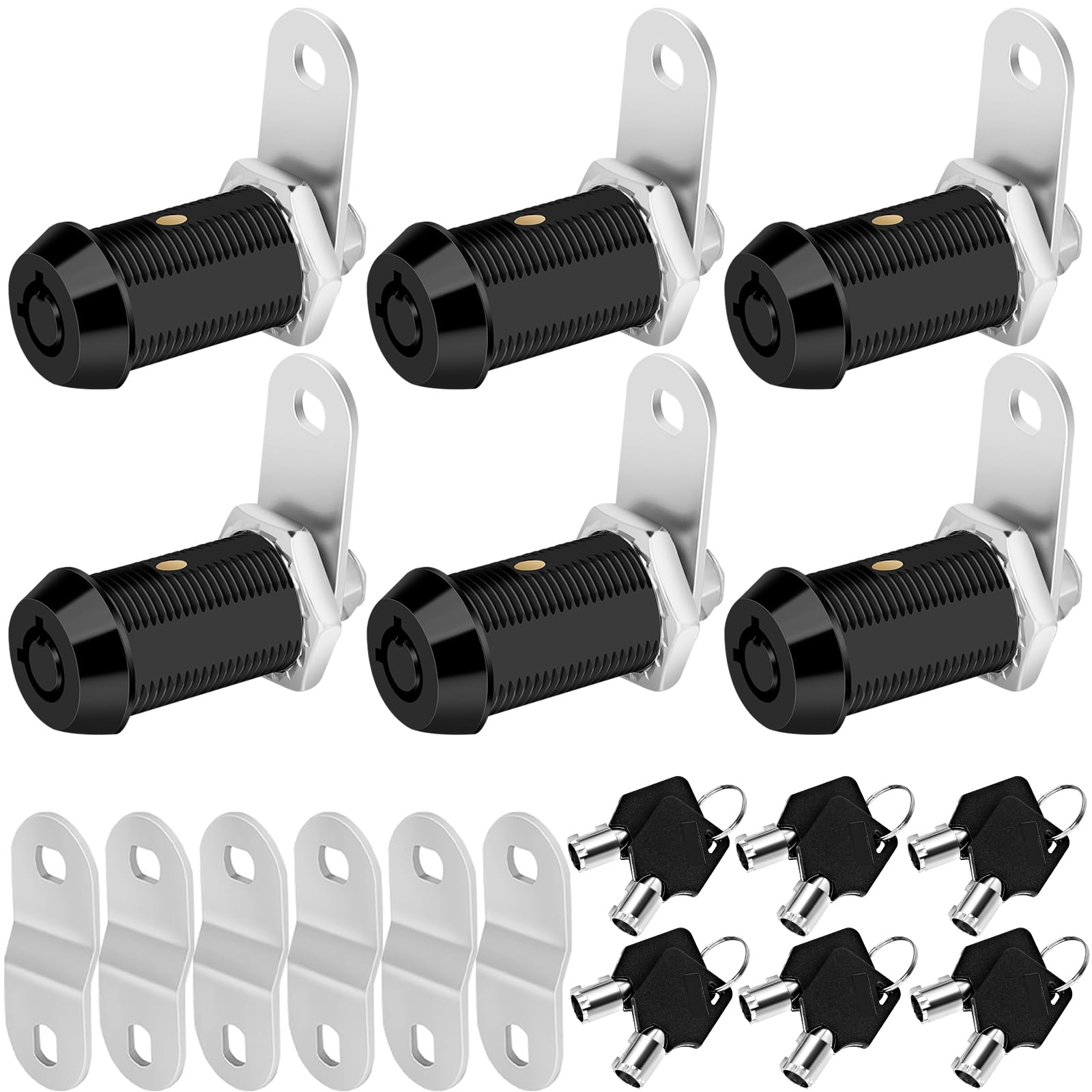 Cam Locks Rv Storage Keyed Alike, 1-1/8'' Fits 7/8'' Max Door Thickness, Compartment Locks For Camper Trailer Cabinet With Keys