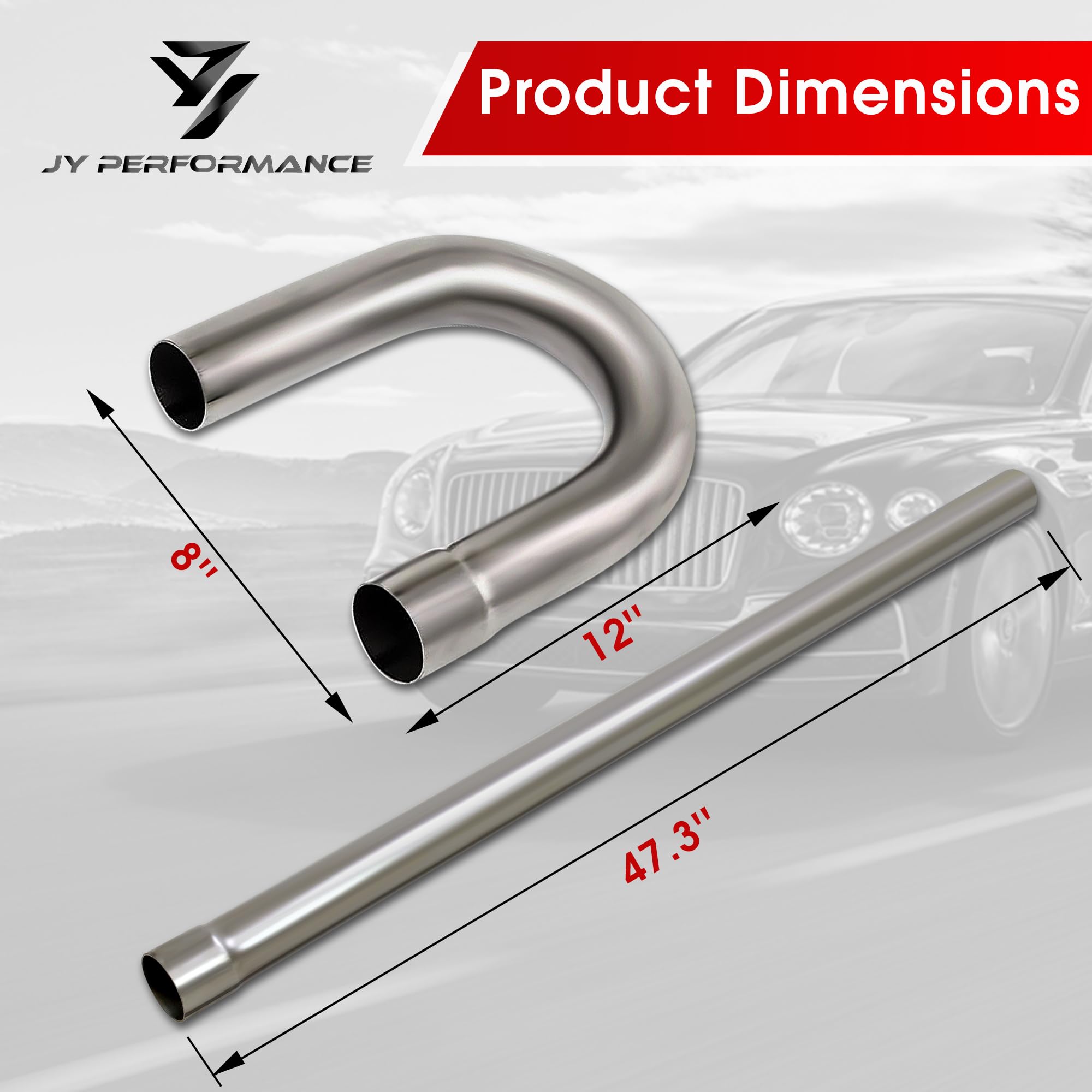 3'' Mild Steel Custom Exhaust Kit Tubing Mandrel Bend Pipe Straight & U-Bend Universal 8Pcs