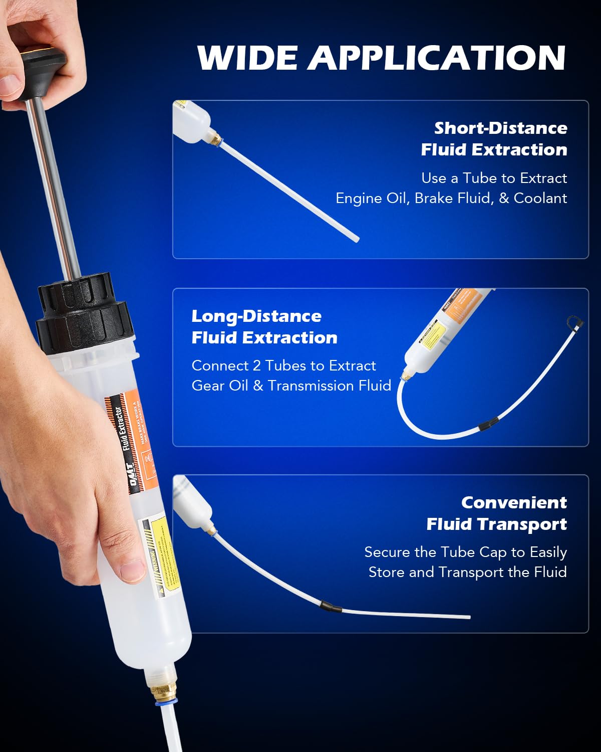 Omt 200Ml Manual Fluid Extractor And Filler, Syringe Style Pump For Power Steering Transmission Gear Oil & Brake Fluid Changes,