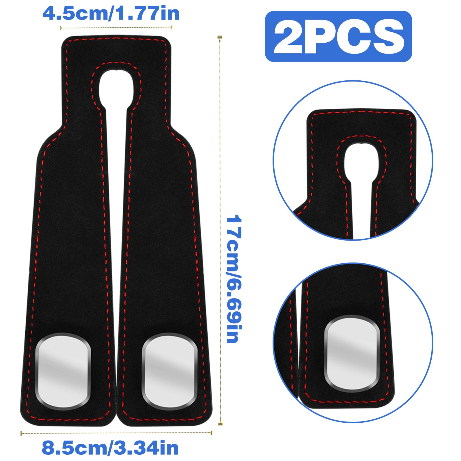 2Pcs Car Hooks For Headrest, Car Seat Hooks Purse Hook For Car, Double Headrest Hooks Purse Holder & Mobile Phone Holder, Car Ha