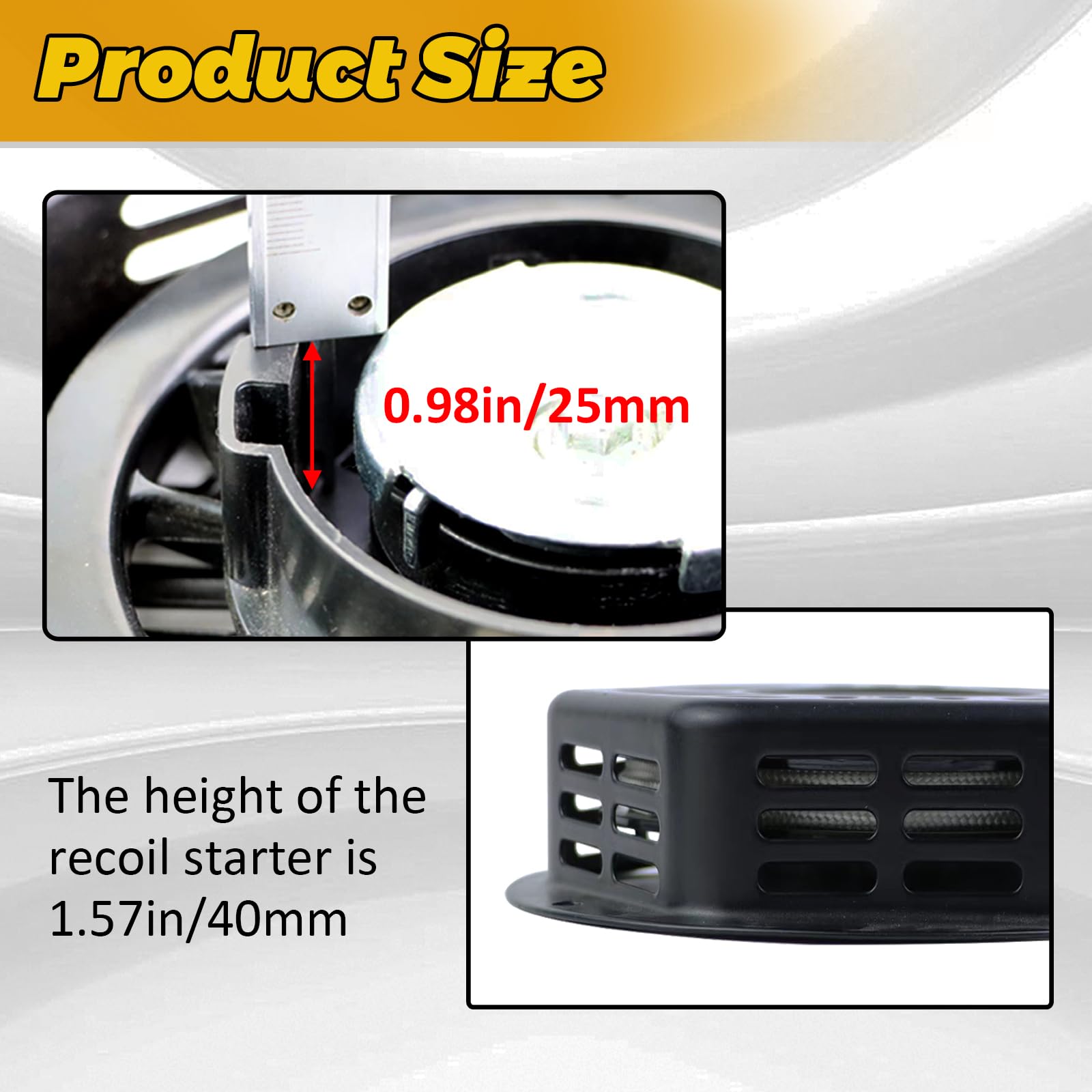 WOTIAN Recoil Starter Assembly for Champion 212cc/224cc Generators, Black Iron Parts, Model#22.061000.00