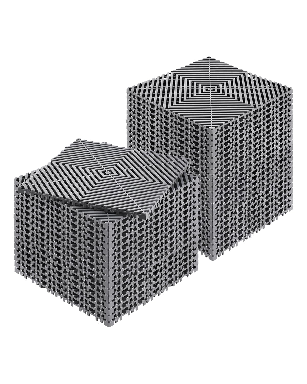 VEVOR Interlocking Drainage Mat, 12    x 12    Modular Interlocking Cushion, 12 Pcs Splicing Drainage Mats, Non-Slip Gray PP Dra
