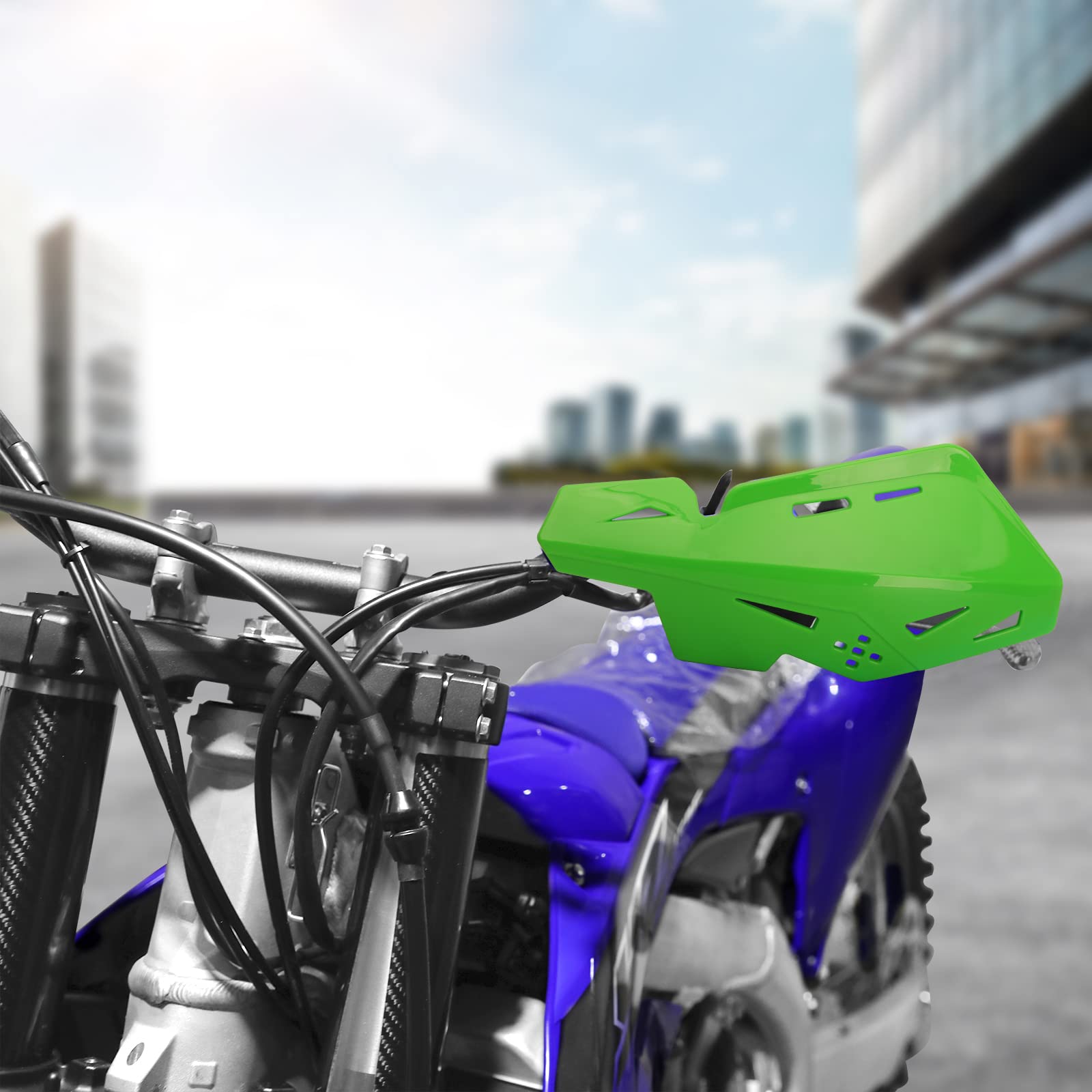 PRO CAKEN 7/8" & 1 1/8" Handle Bar Hand Guards - Nylon Bracket for Dirt Bike/ATV - Green