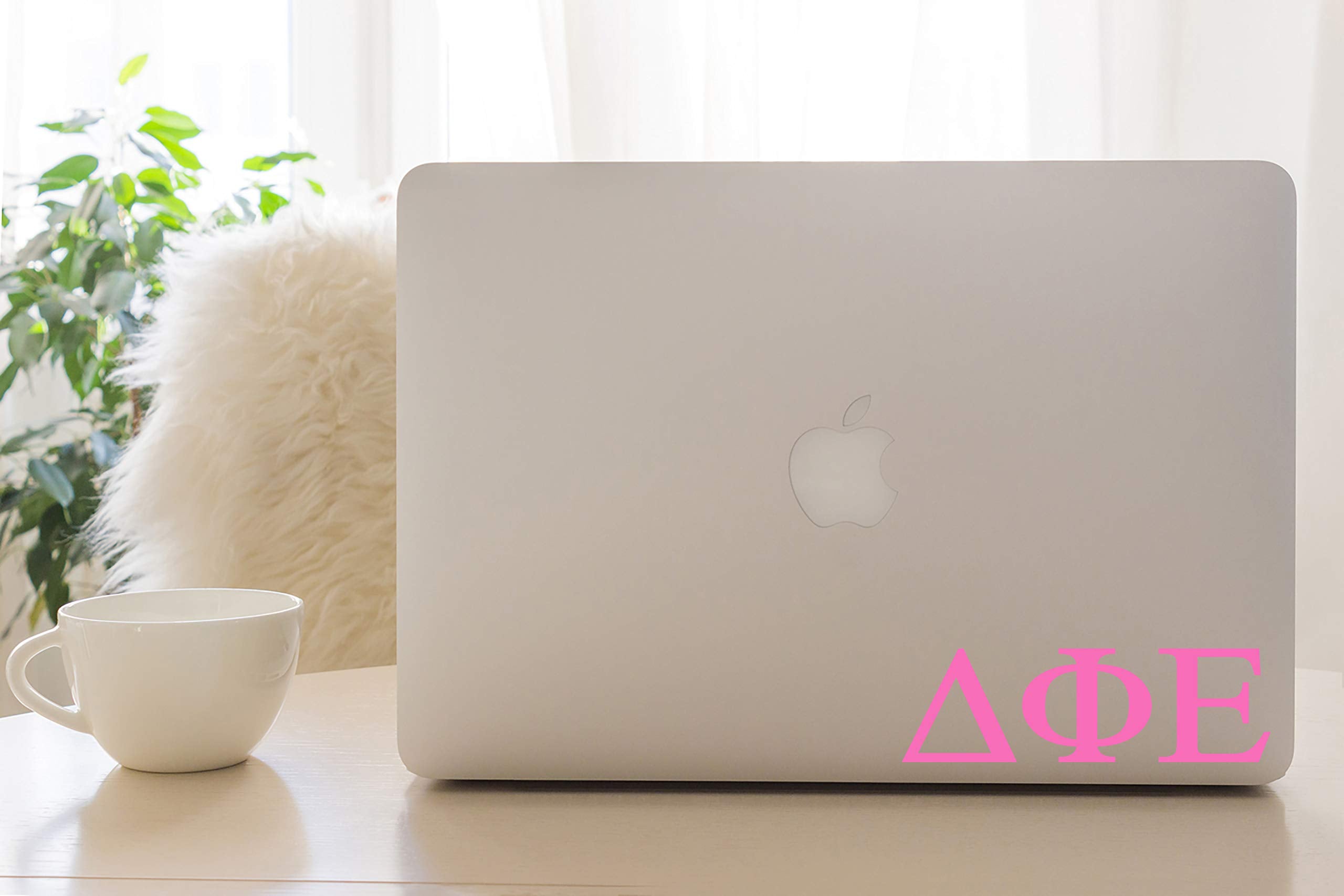 Pro-Graphx Delta Phi Epsilon Greek Sorority Sticker Decal, 2.5 Inches Tall, Pink