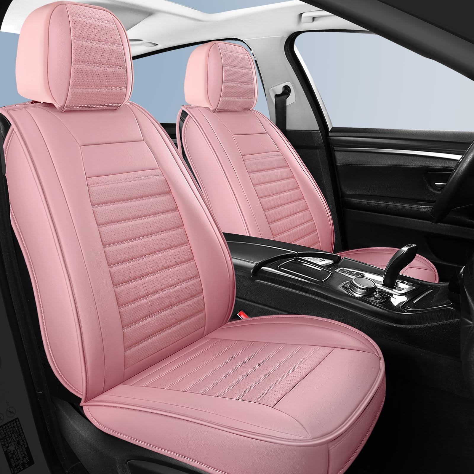 Hchengkikz Car Seat Covers,Universal Breathable Leather Seat Covers,Horizontal Stripes Automotive Seat Covers Cushion For Most S