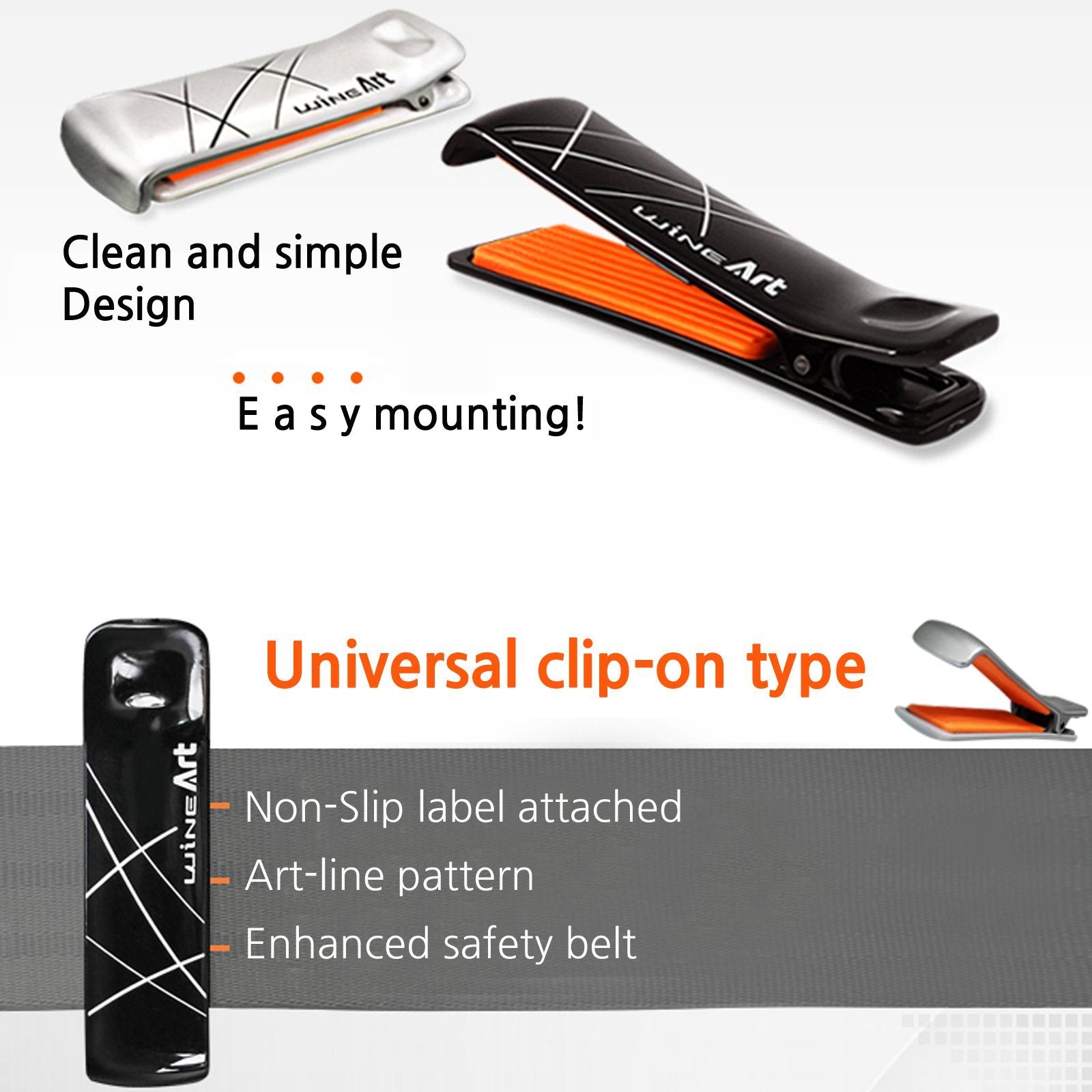GotoShop Car Safety Seat Belt Adjuster Clips, Model AW-D758, 2Pcs, Silver for Cars, Trucks, and Buses