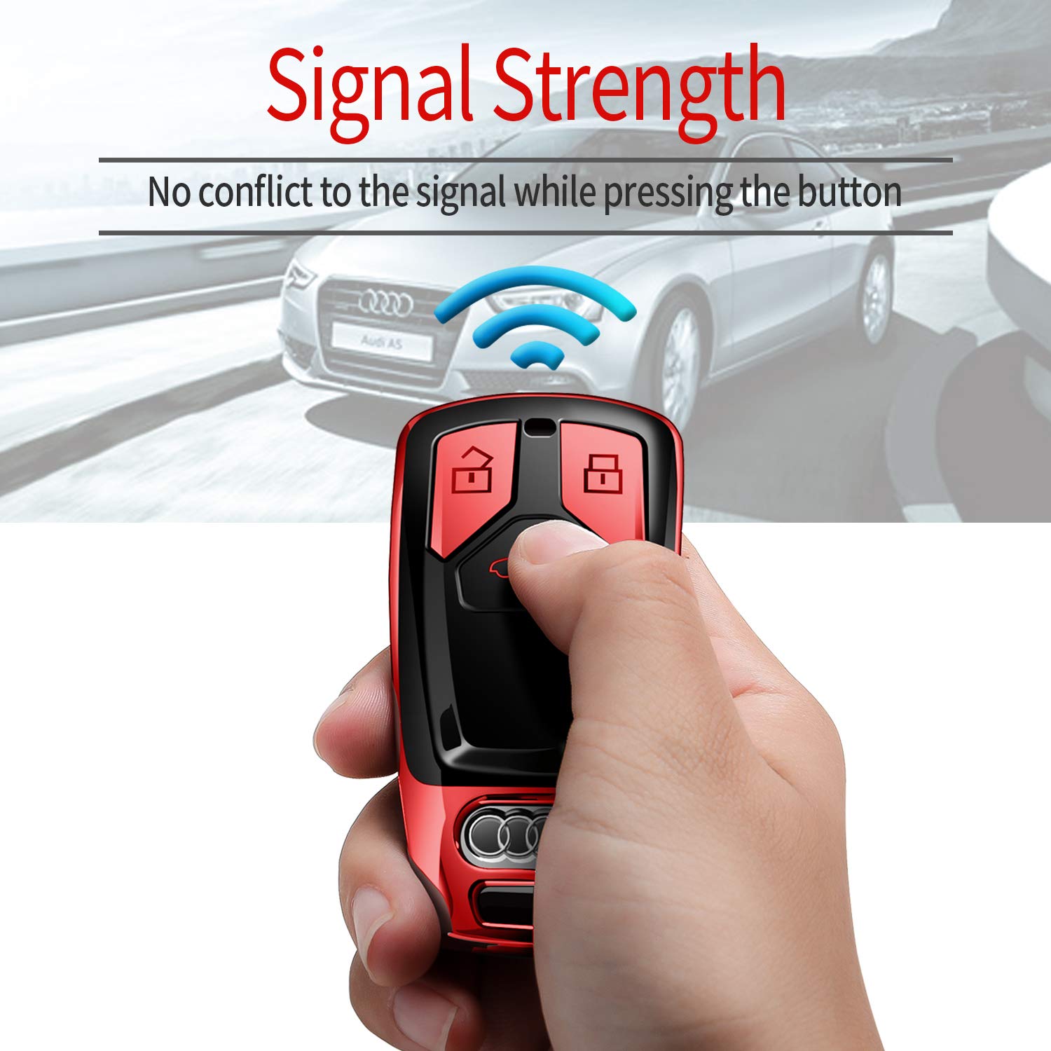 Tukellen For Audi Key Fob Cover, Special Soft Tpu Key Case Cover Protector Compatible With Audi A4 Q7 Q5 Tt A3 A6 Sq5 R8 S5 Smar