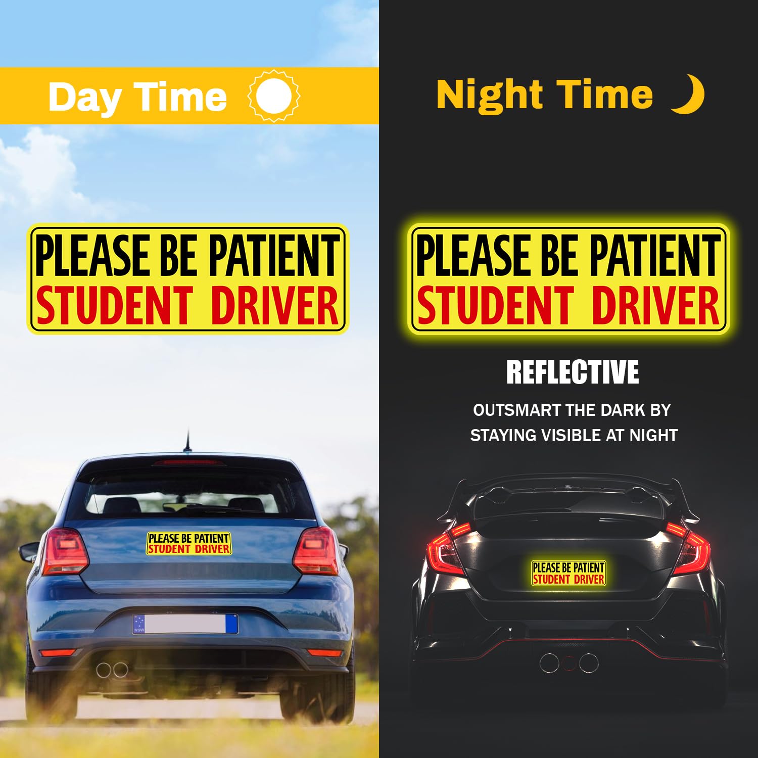 Psler Student Driver Magnet For Car, Be Patient Student Driver Magnet Boys And Girls New Student Driver Sticker Safety Warning R