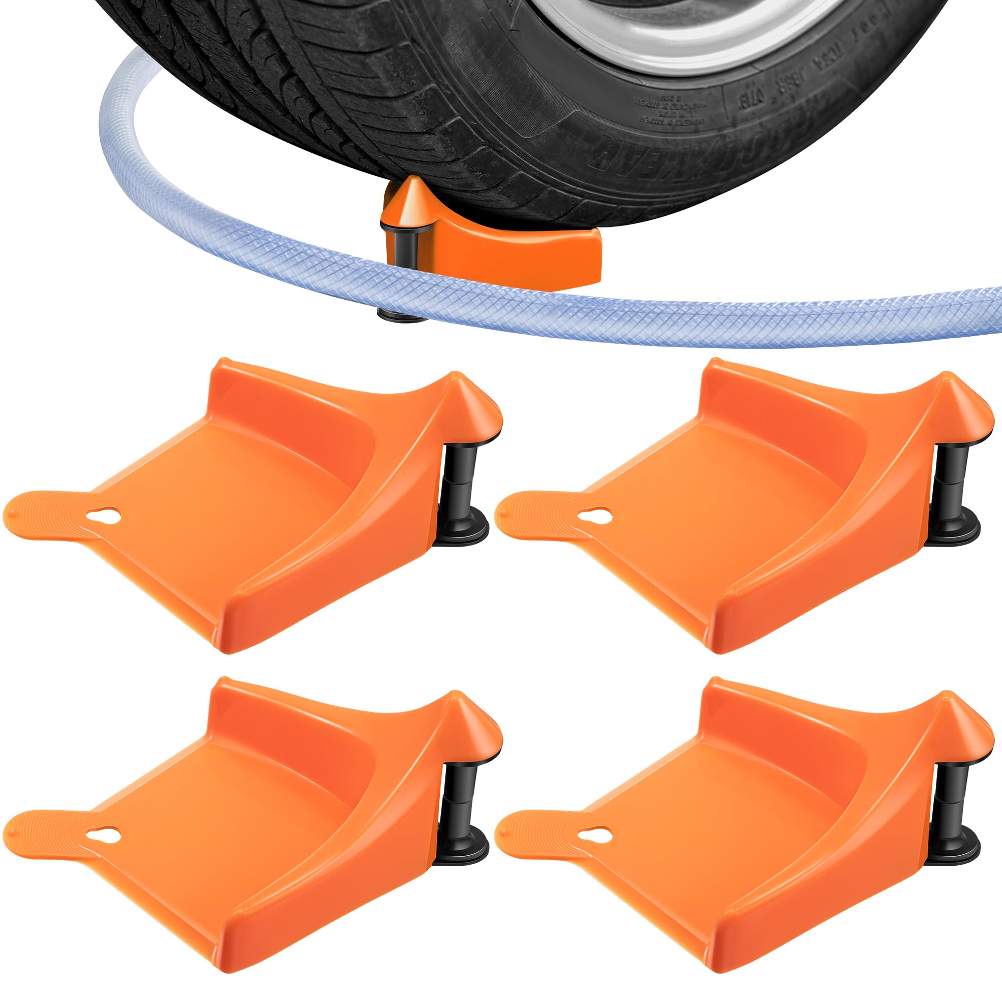4 Pcs Car Hose Guide, Tire Hose Roller For Car Washing, Detailing Tire Hose Guide Preventing Pressure Washer Hose Stuck Under Th