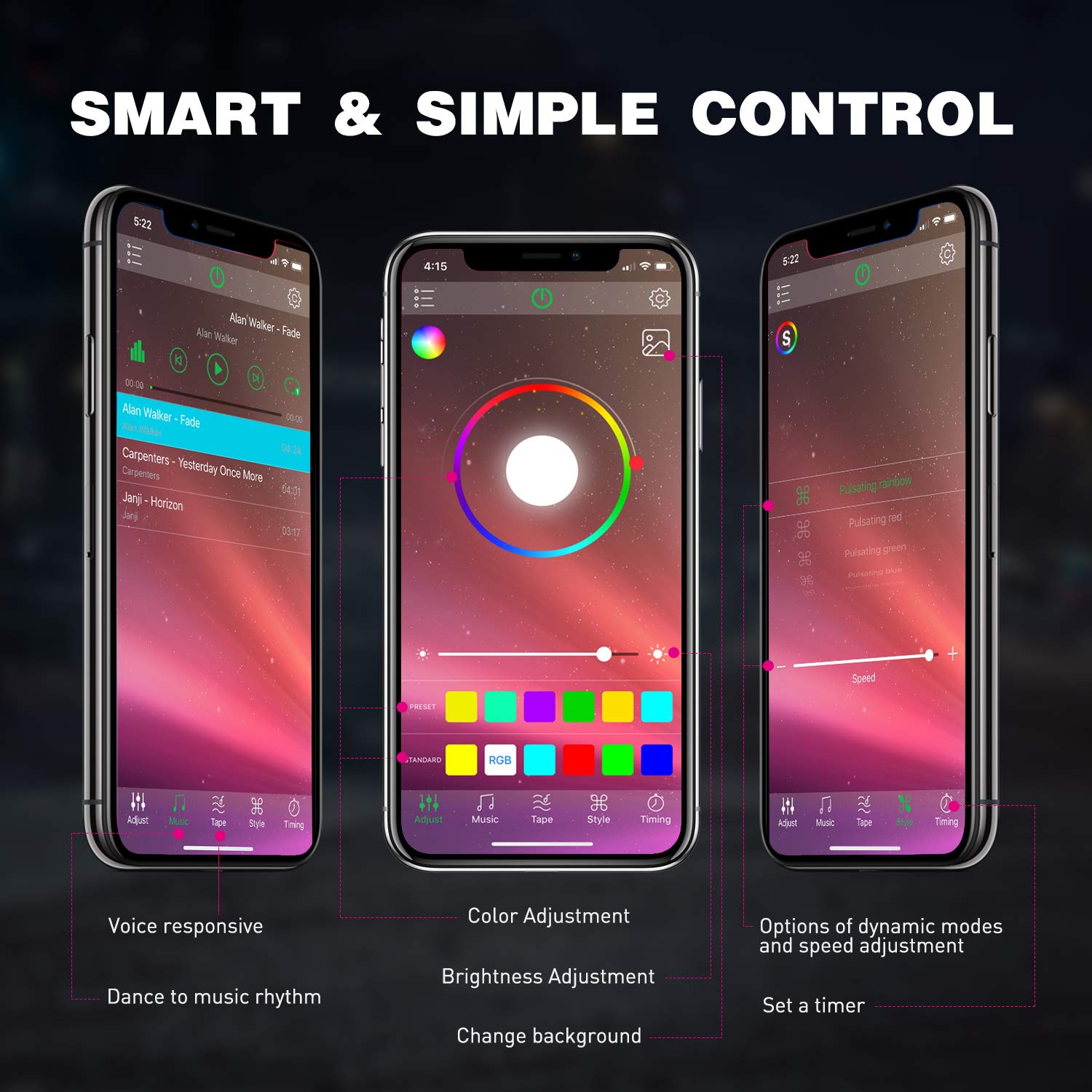 Nilight Rgb Led Rock Lights Kit 8 Pods Underglow Multicolor Neon Light Pod With Bluetooth App Control Timing Function Flashing M