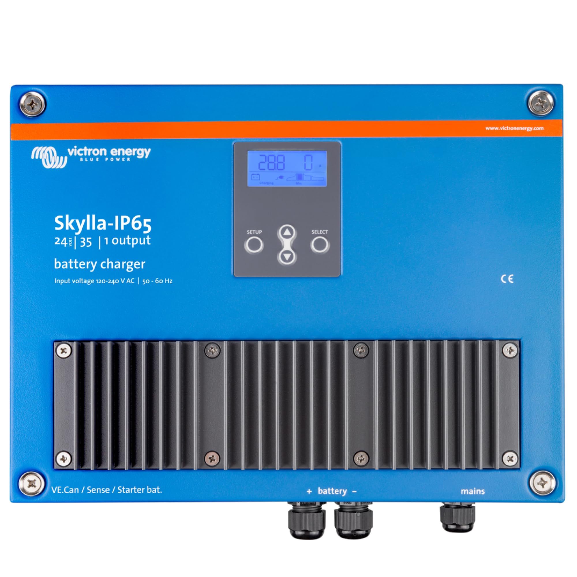Victron Energy SkyllaIP65 24Volt 35 amp 120240VAC Battery Charger, 1+1 Isolated Outputs