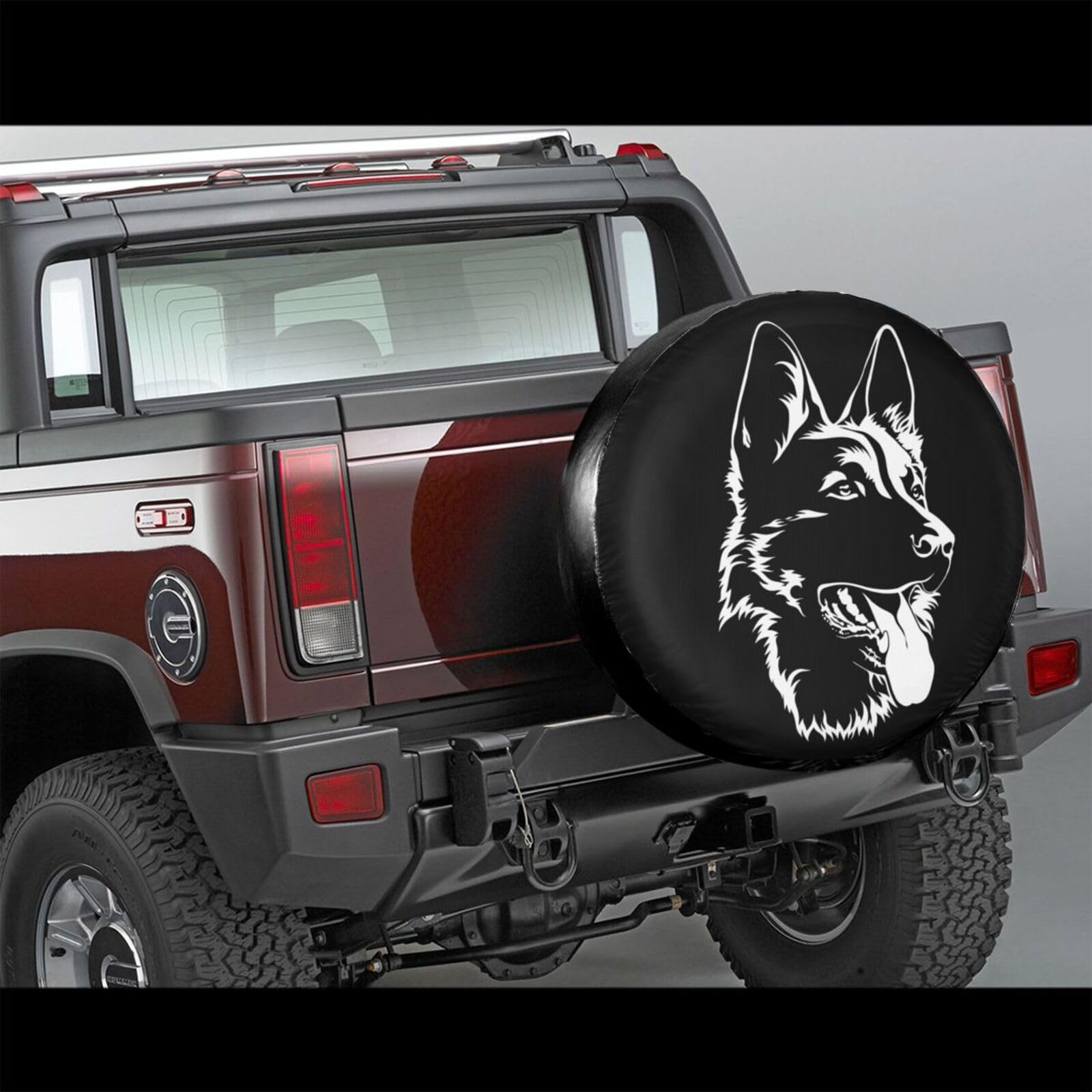 German Shepherd Dog Portrait Spare Tire Cover Universal Weatherproof Tire Wheel Cover Waterproof Dust-Proof Wheel Tire Protector