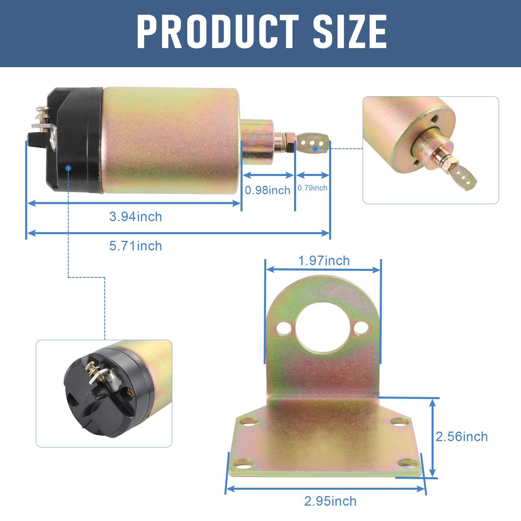 JDMSPEED 60lb Shaved Door Handle Trunk Solenoid Popper Kit - Gold, Model SL-35, Ideal for Street Rods and Tough Doors