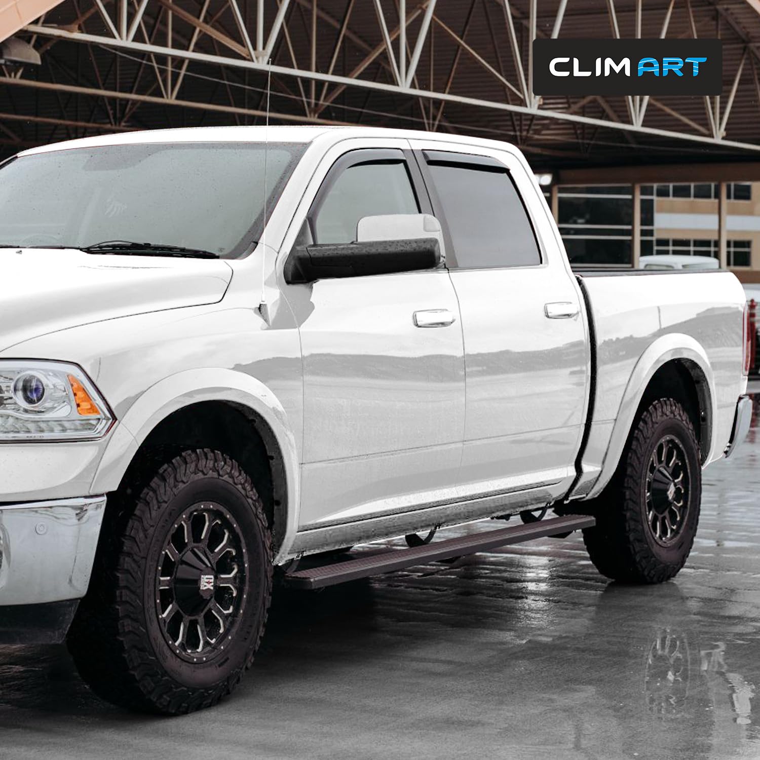 CLIM ART in-Channel Incredibly Durable Rain Guards for Dodge RAM 2009-2018 1500 Crew Cab, Mega Cab, Original Window Deflectors,