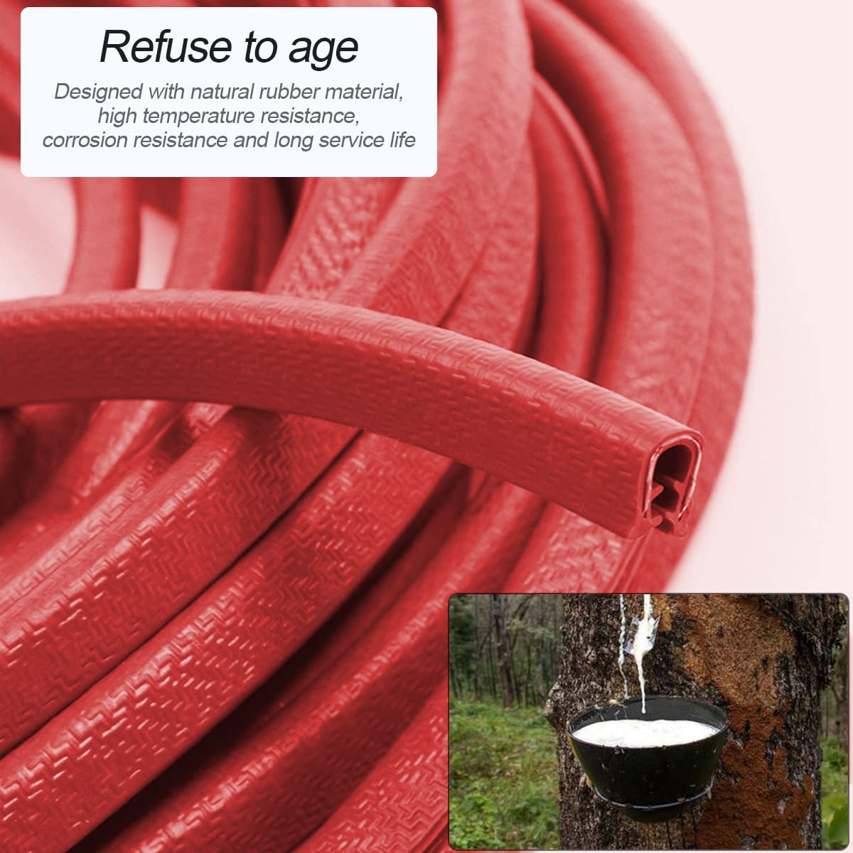 Blau Grun Car Door Edge Guards, Universal Rubber Seal Protector, U Shape Edge Trim, Red, 32Ft