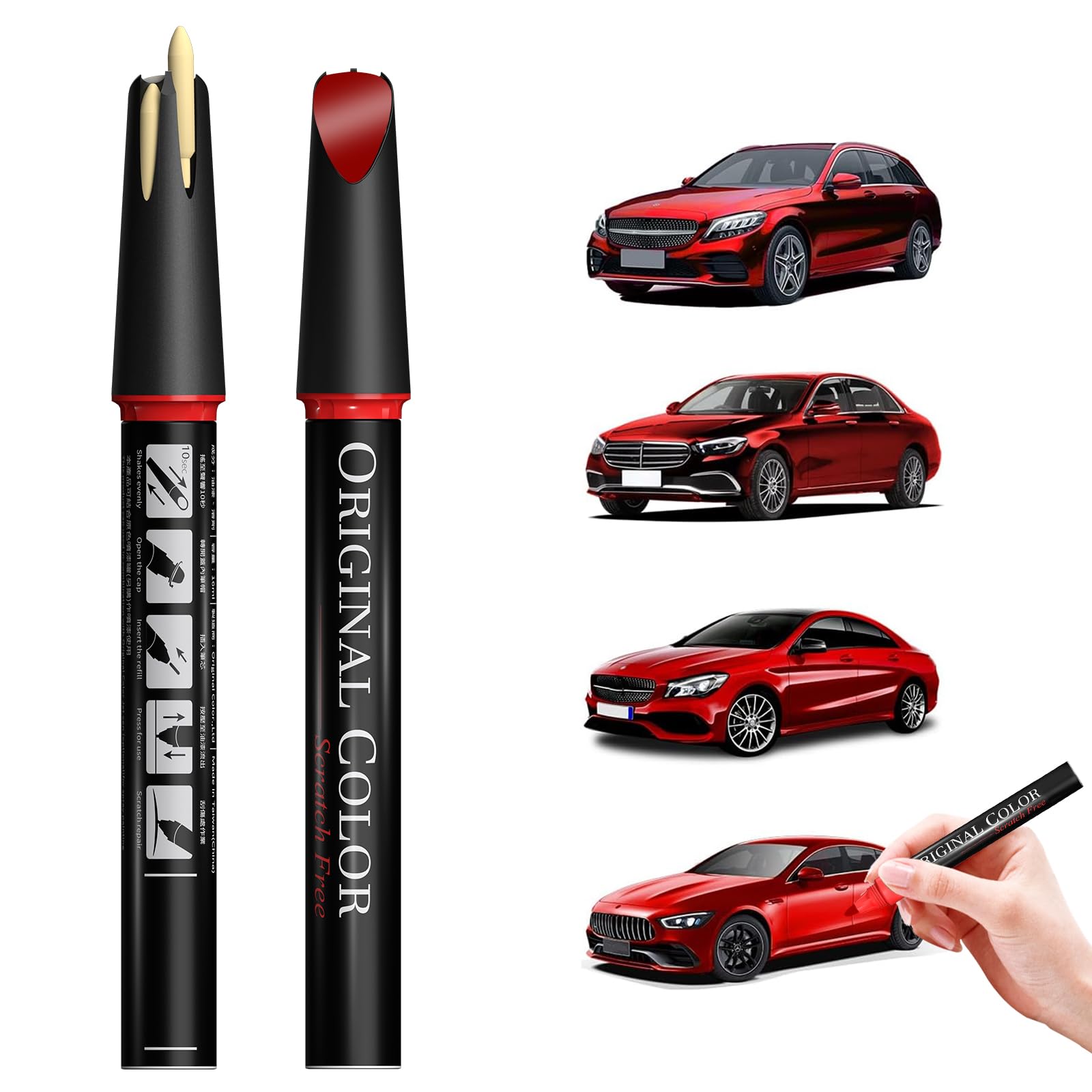 Carhoo 544/3544 Barolo Red Metallic Compatible with Mercedes-Benz Exact Match Touch Up Paint Pen - 0.56 Fl Oz(16ml)