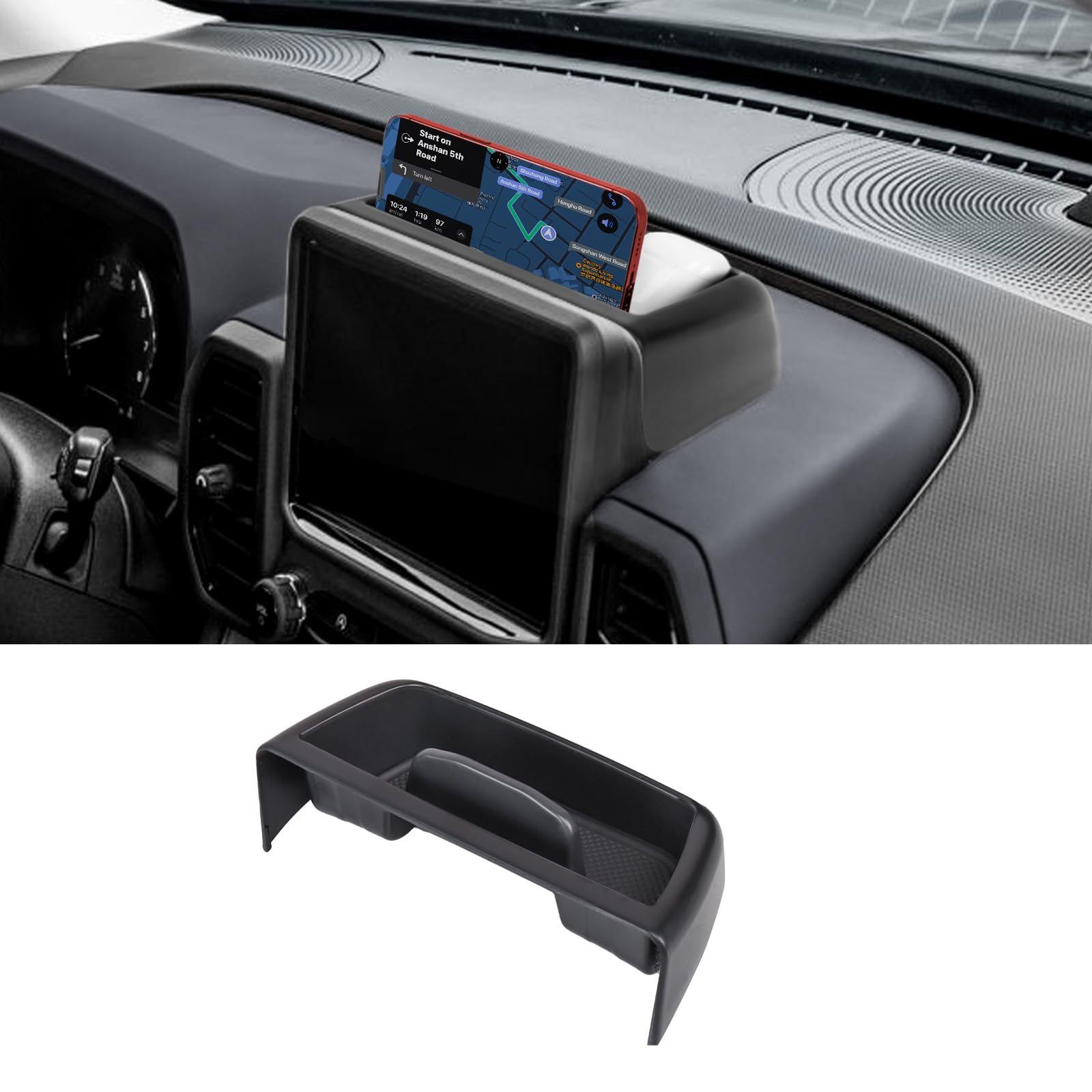Neepiar Center Console Dash Storage Tray Compatible With 2021 2022 2023 2024 Ford Bronco Sport Cx430 Console Dashboard Organizer
