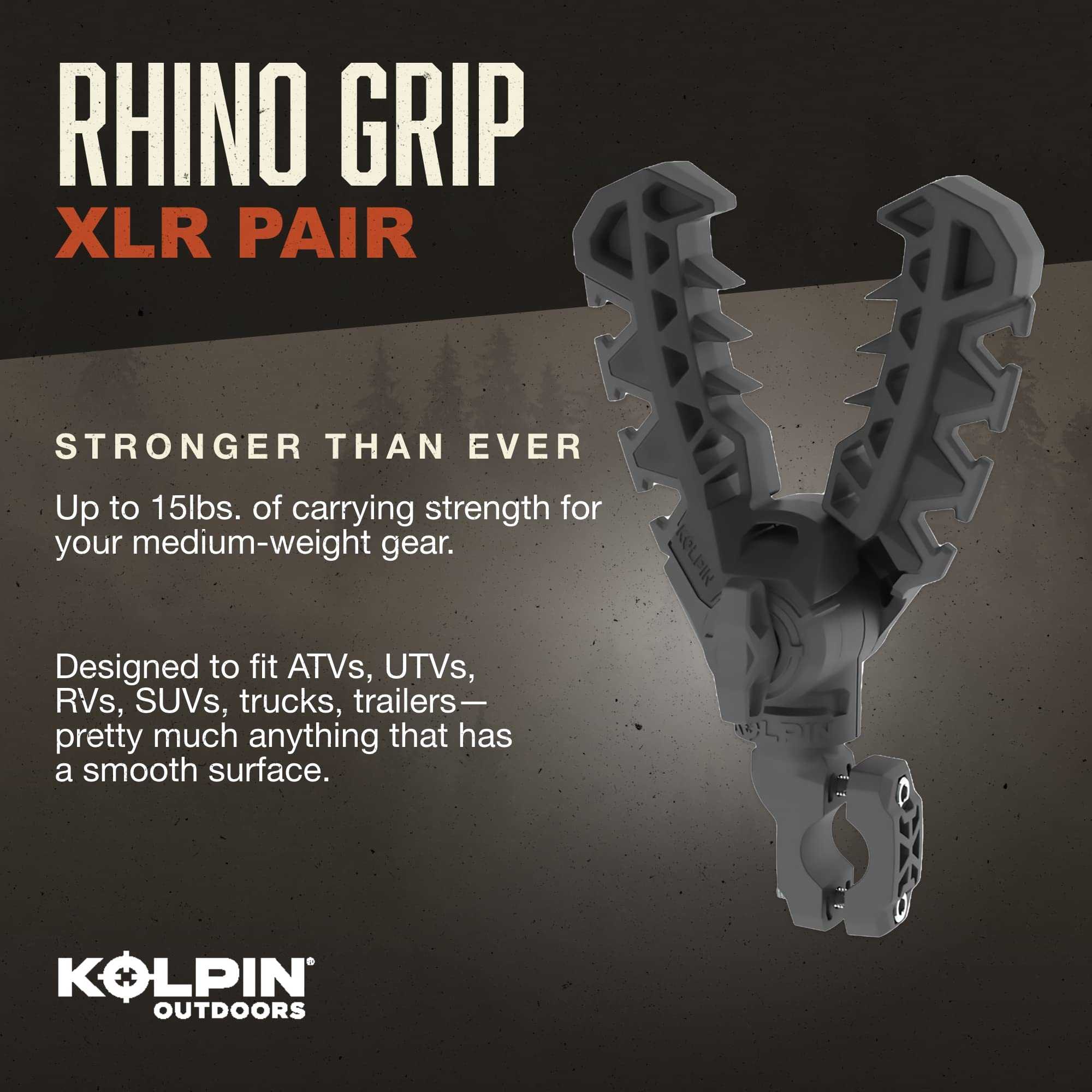 Kolpin Rhino Grip XLR Bar Mount - Durable Nylon, Black, Model 21556