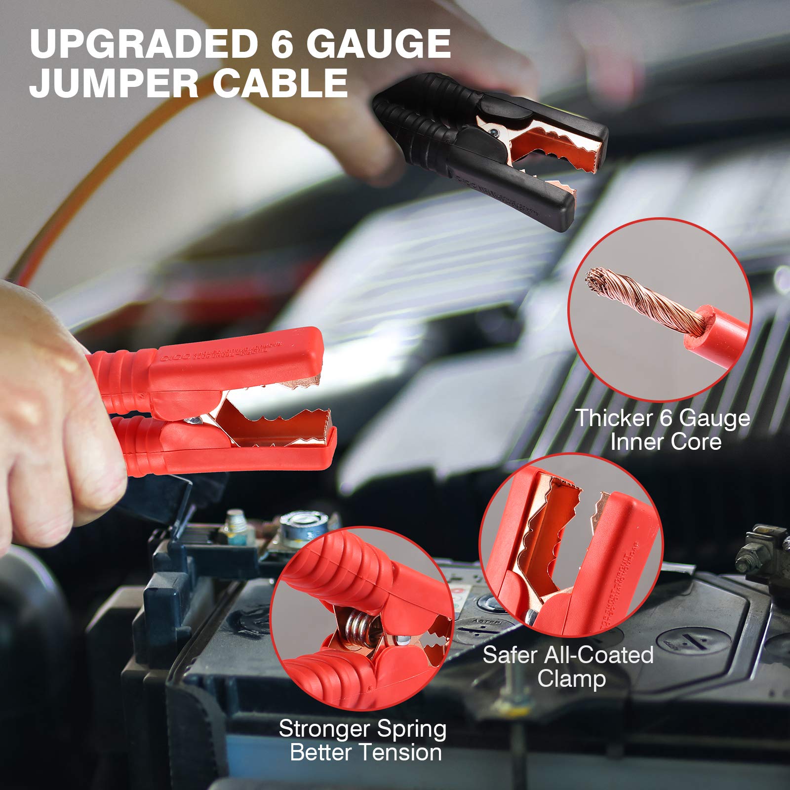 Car Roadside Emergency Kit With Jumper Cables, Auto Vehicle Safety Road Side Assistance Kits, Winter Car Kit For Women And Men,