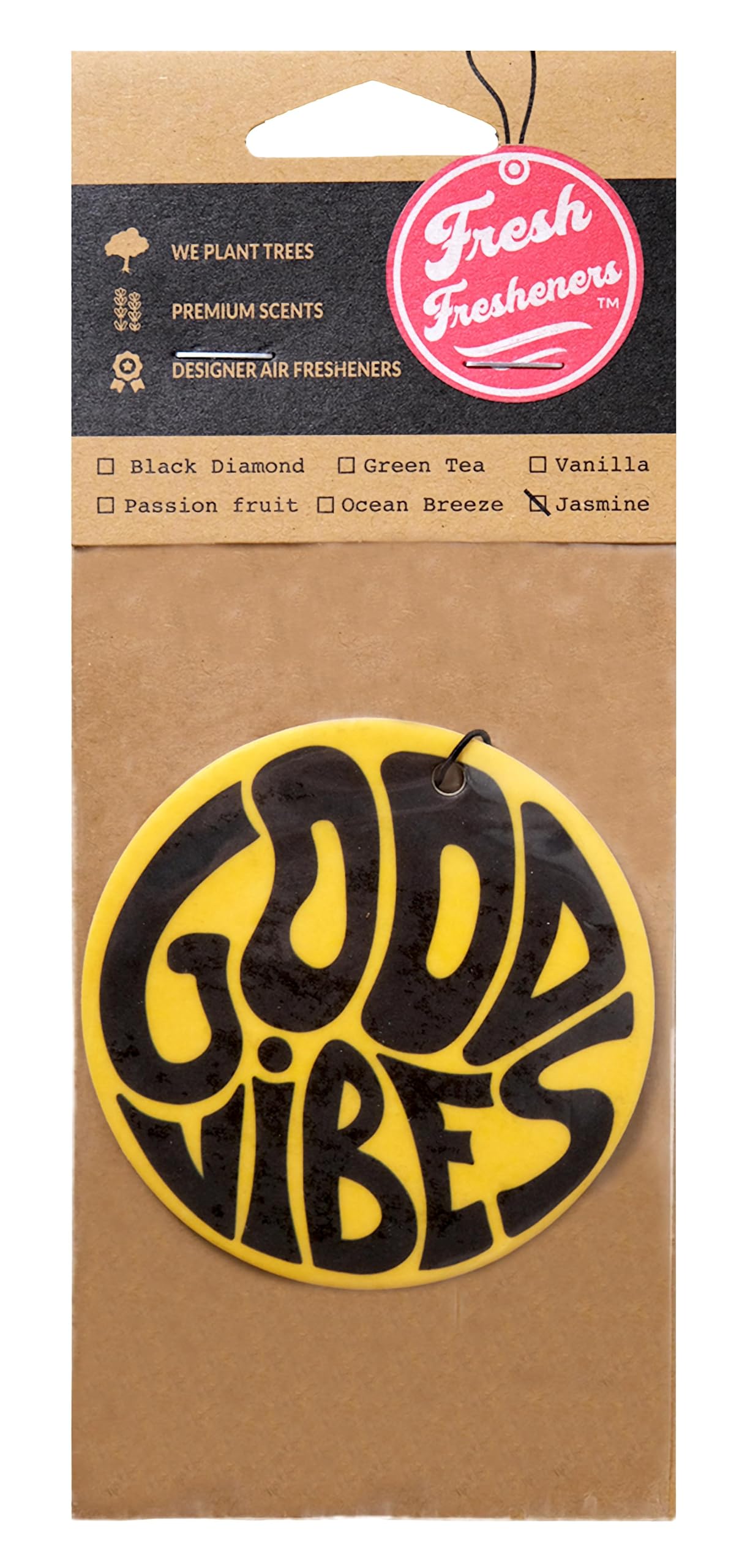 Fresh Fresheners 3 Pack Scented With Essential Oils (Good Vibes)