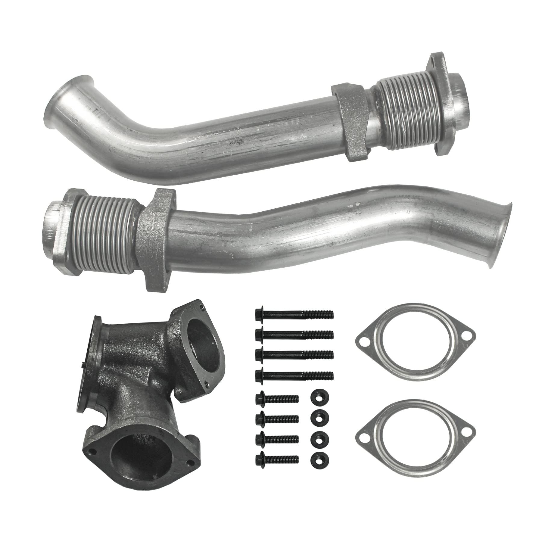 JDMSPEED New Turbo Diesel With Hardware Bellowed Up Pipe Kit Replacement For Ford F250 F350 F450 F550 Super Duty 7.3L 1999-2003 