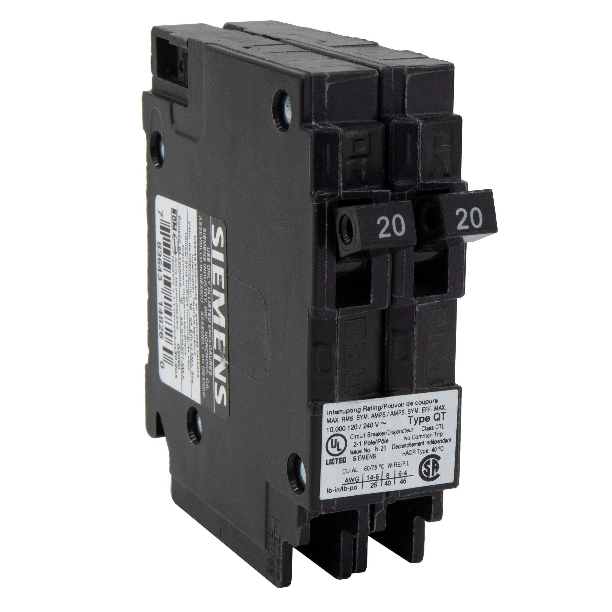 RecPro RV Circuit Breaker 20 Amp Q2020 | Camper Breaker Replacement (1 Pack)