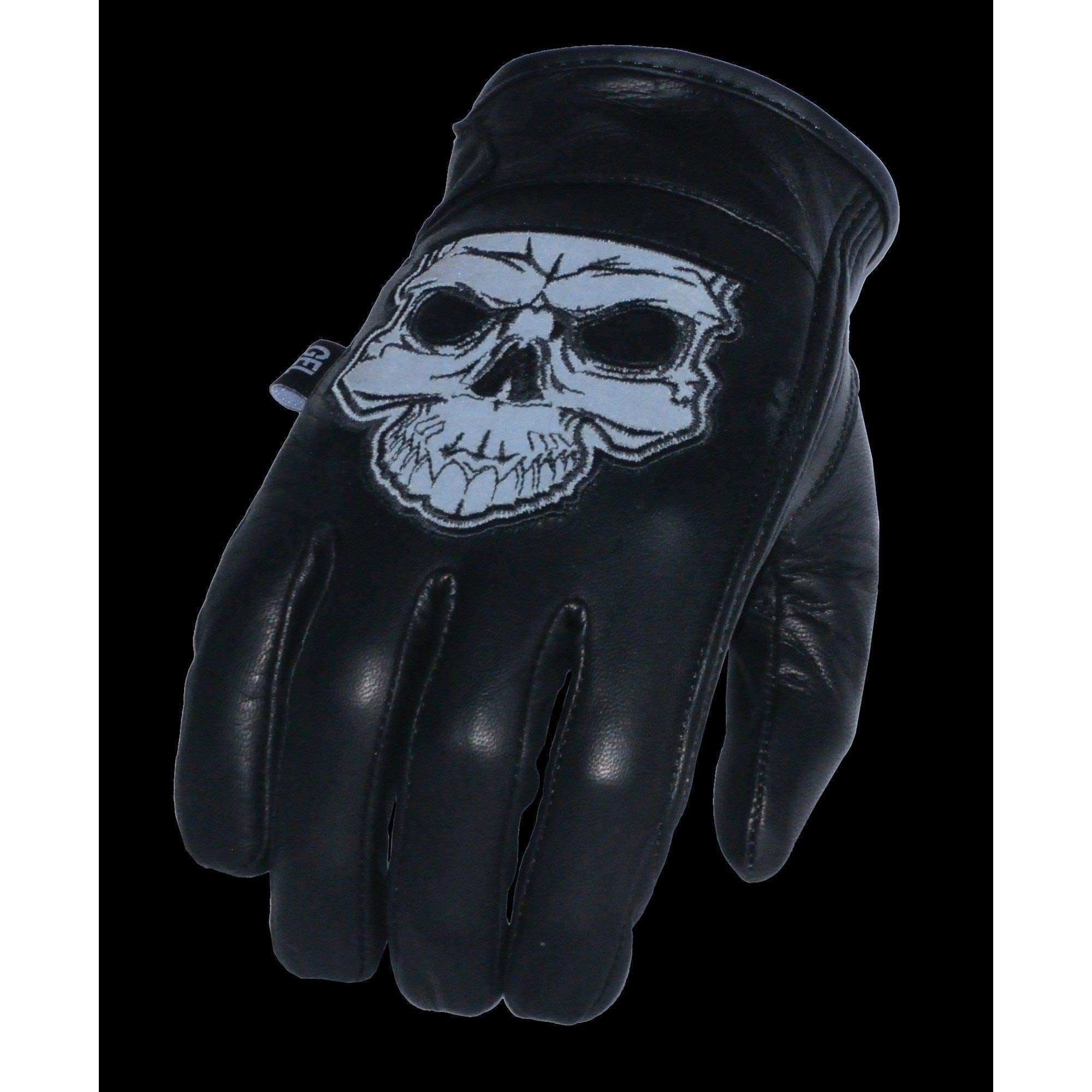Milwaukee Leather Men's Black Leather Motorcycle Gloves, Gel Padded Palm, Large, Model MG7570
