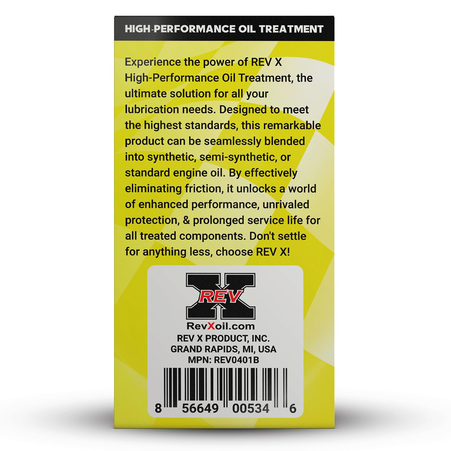 REV X High Performance Oil Additive - 4 Pack, 4 fl. oz. Each, Model REV0404