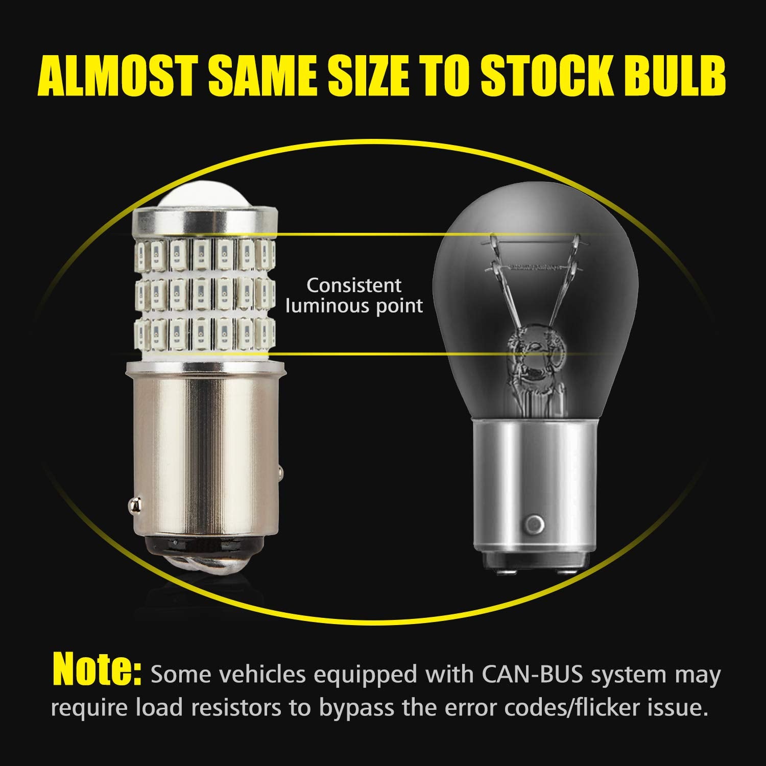 Auxlight 2057 1157 2357 7528 2057A 1157A 2357A Led Bulbs Brilliant Red, Ultra Bright 57-Smd Led Replacement For Brake/Tail Lights, Blinker Lights, Turn Signal/Parking Or Running Lights (Pack Of 2)