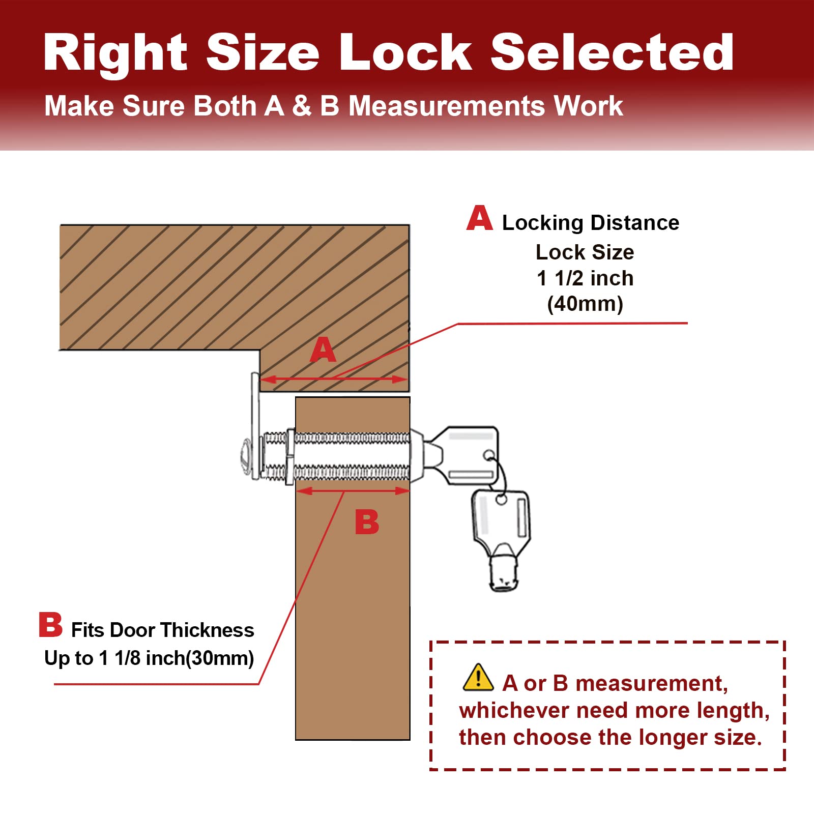 Naissian RV Locks for Storage Door 1 1/2 INCH, Camper Storage Locks for Travel Trailer Compartment Cabinet Drawer with Keys 1 1/
