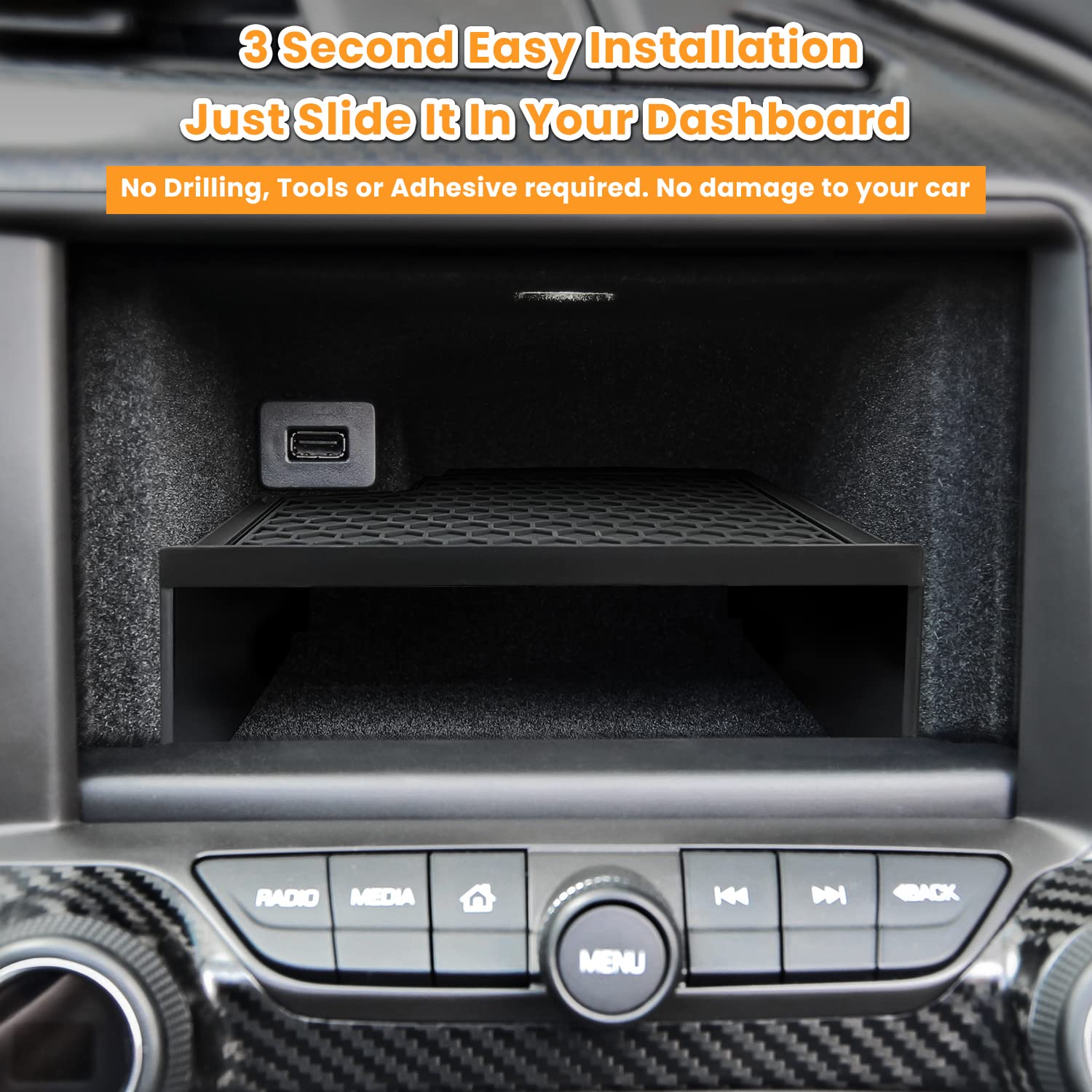 E-Cowlboy Dashboard Display Storage Bin Tray Holder For Chevrolet Corvette C7 Z06 Z51 Zr1 Stingray Grand Sport 2014 2015 2016 20