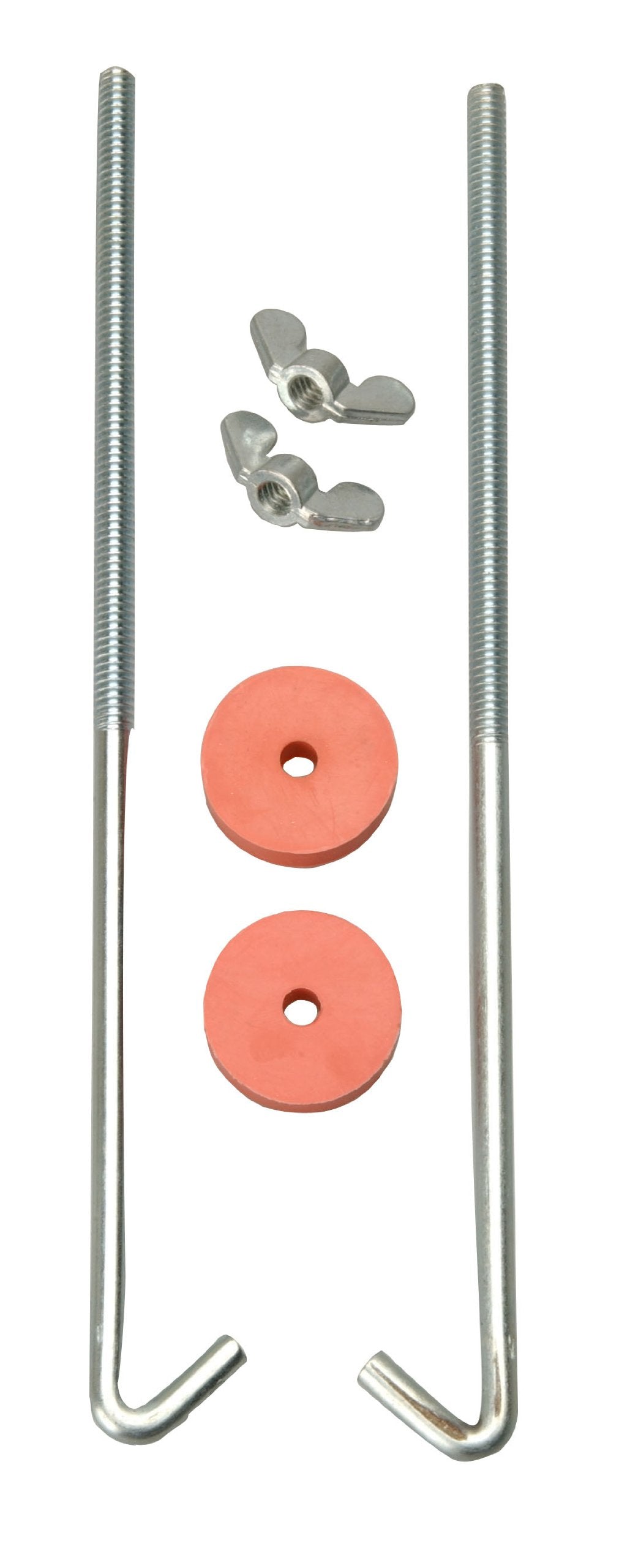 Road Power 966-10 General Motors J Hook Battery Hold Down Bolts; 2-Pack; Chrome; 10-Inch