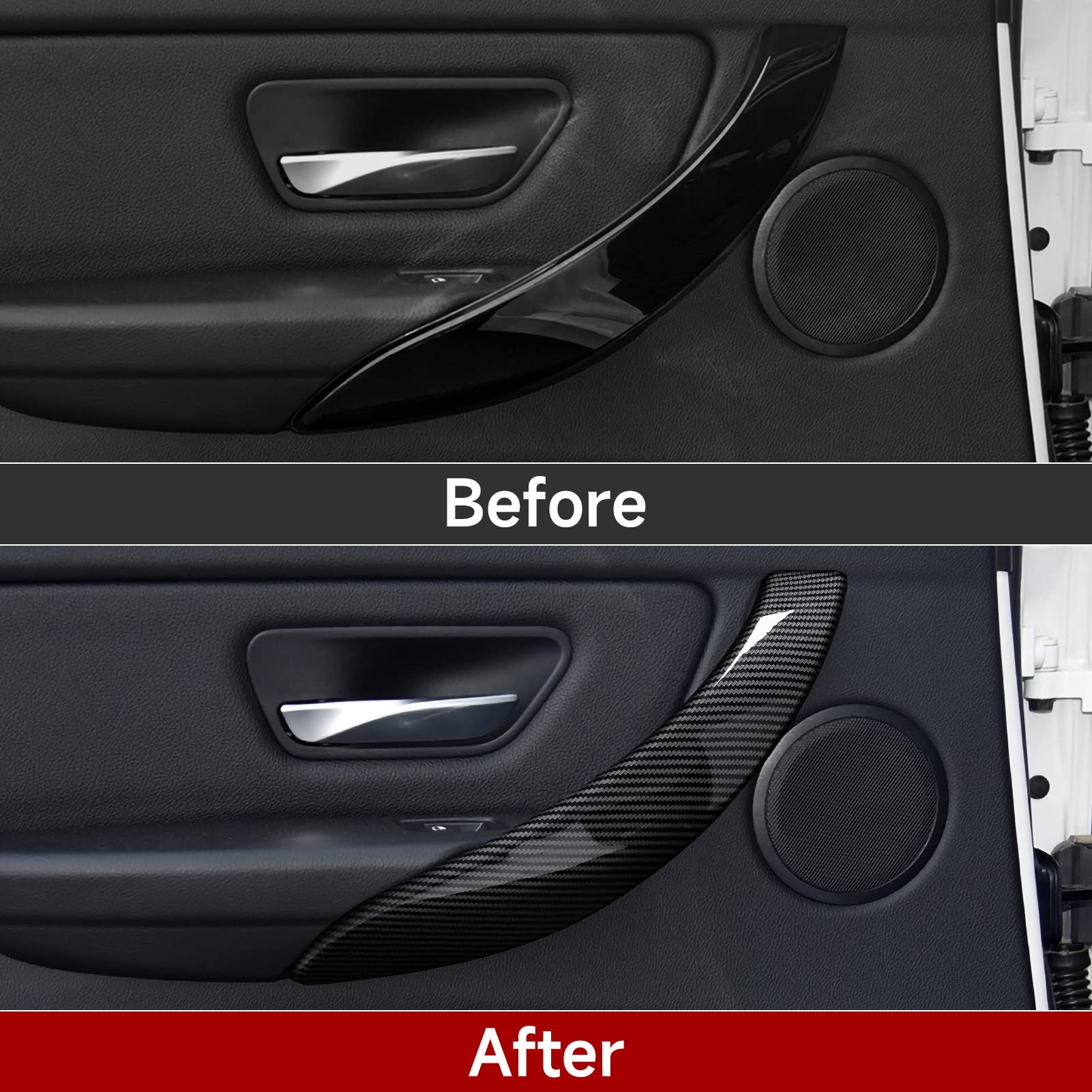 2Pcs Car Handles Cover Sticker Decal Carbon Color Abs Trim Fits For Bmw F30 F31 F34 3Gt F32 F33 F36 3 4 Series Accessories