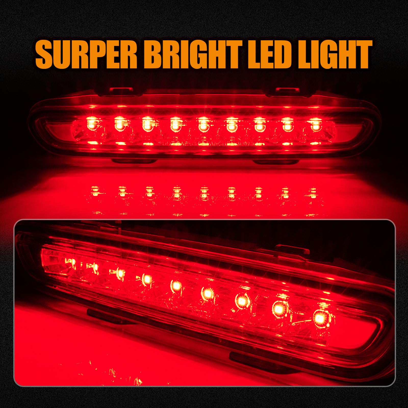 Cxdar LED Third Brake Light for 2006-2010 Dodge Charger, High Mount Rear Light, Waterproof, Clear
