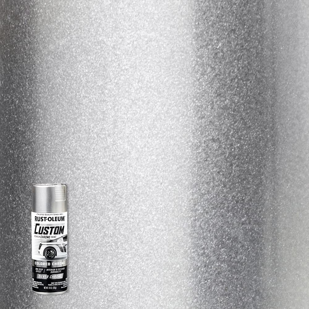 Rust-Oleum 340558 Automotive Custom Chrome Spray Paint, 10 oz, Silver