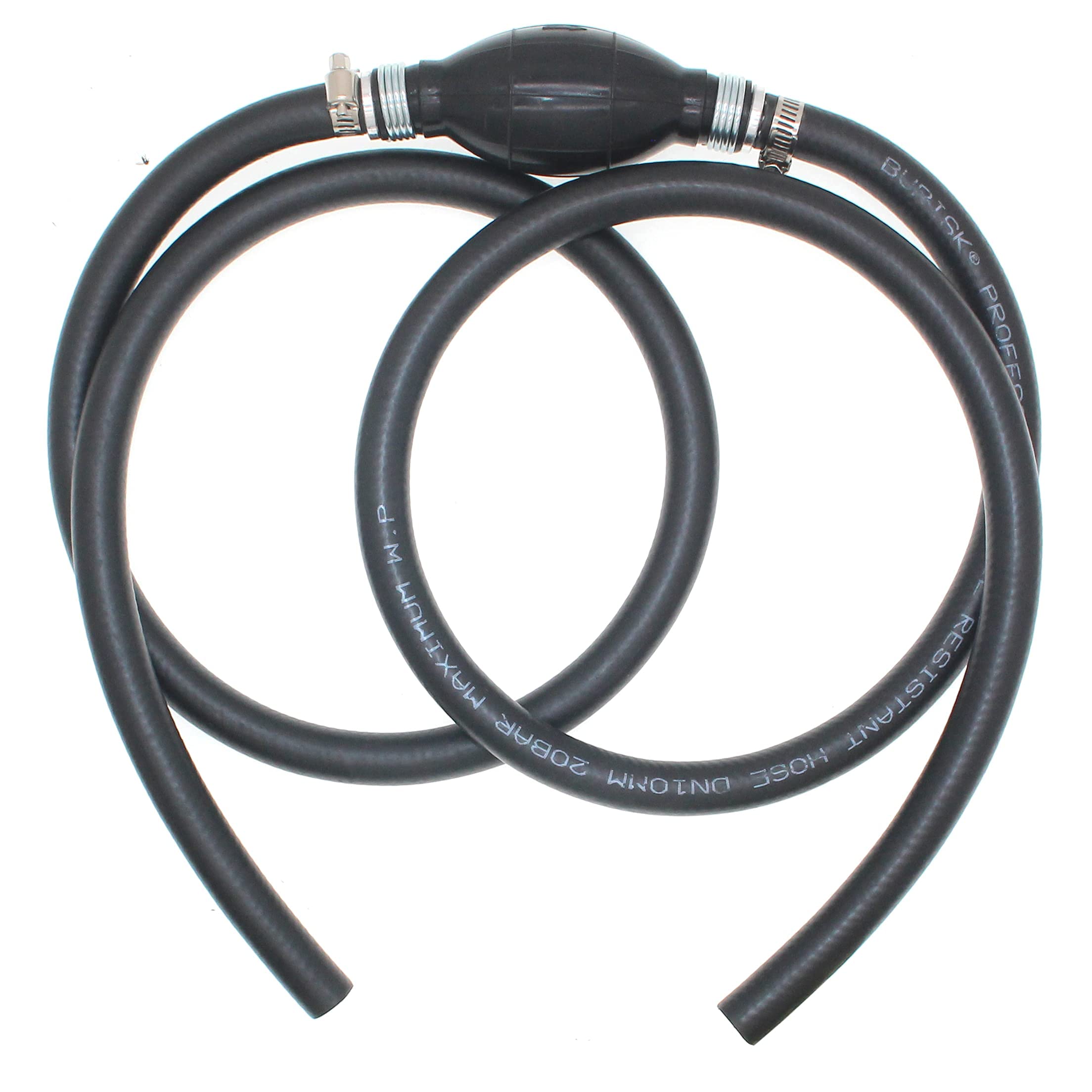 Fuel Line Assembly 3/8'' Inner Dia 5/8'' 6FT Outer Dia Hose Line Marine Outboard Boat Motor RVs Fuel Assembly with Primer Bulb S