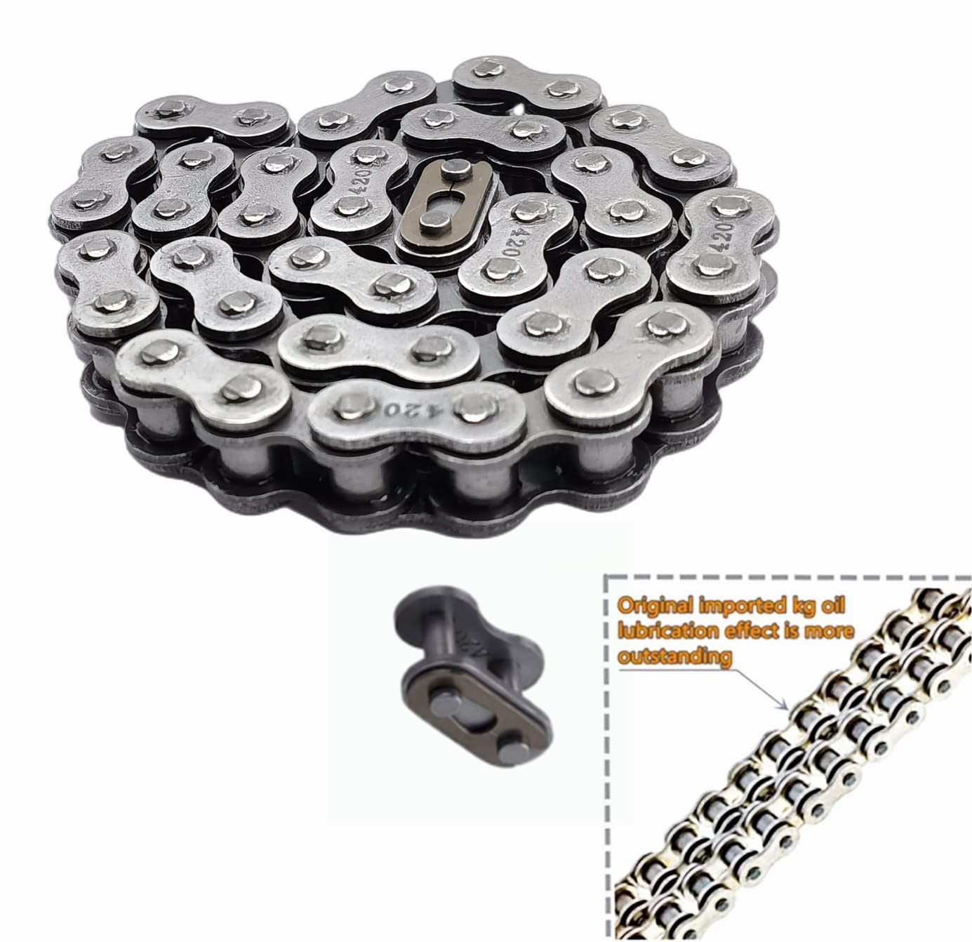 Front Jackshaft #420 Chain 42 Links fits Coleman CT200U CT200U-EX BT200X Mini Bike Chain MB200 MB165 Baja Warrior Heat Mini Baja