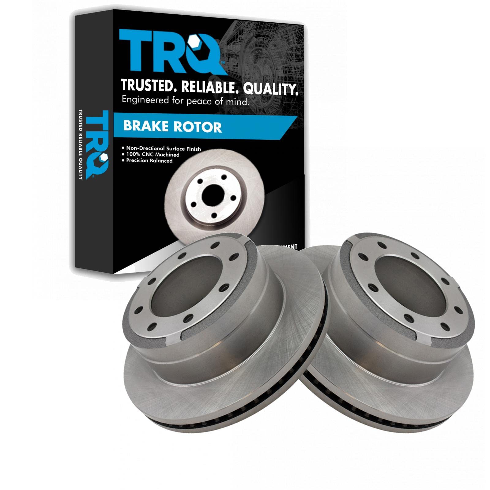Trq Rear Brake Rotors Set Vented Compatible With 2013-2022 Ford F-250 Super Duty F-350 Super Duty