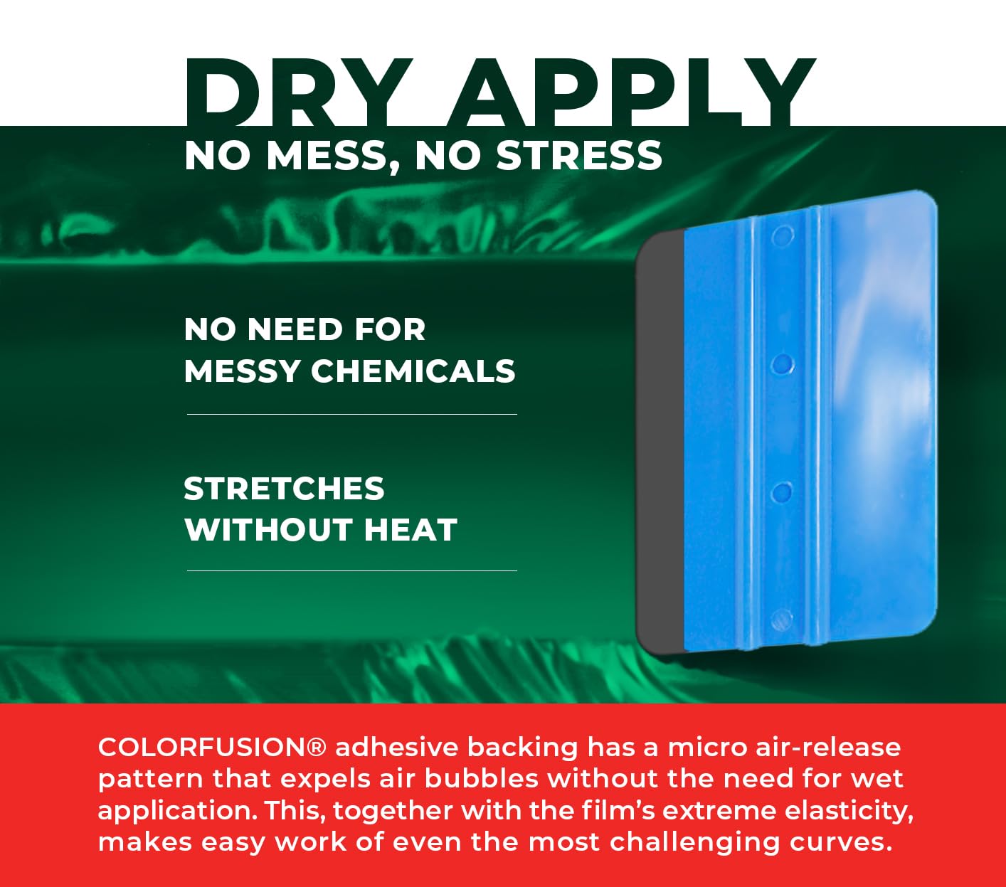 Colorfusion Ppf By Vvivid, Satin Chrome Stealth Green Dry Apply Ppf Vinyl Car Wrap Roll 10Ft X 5Ft