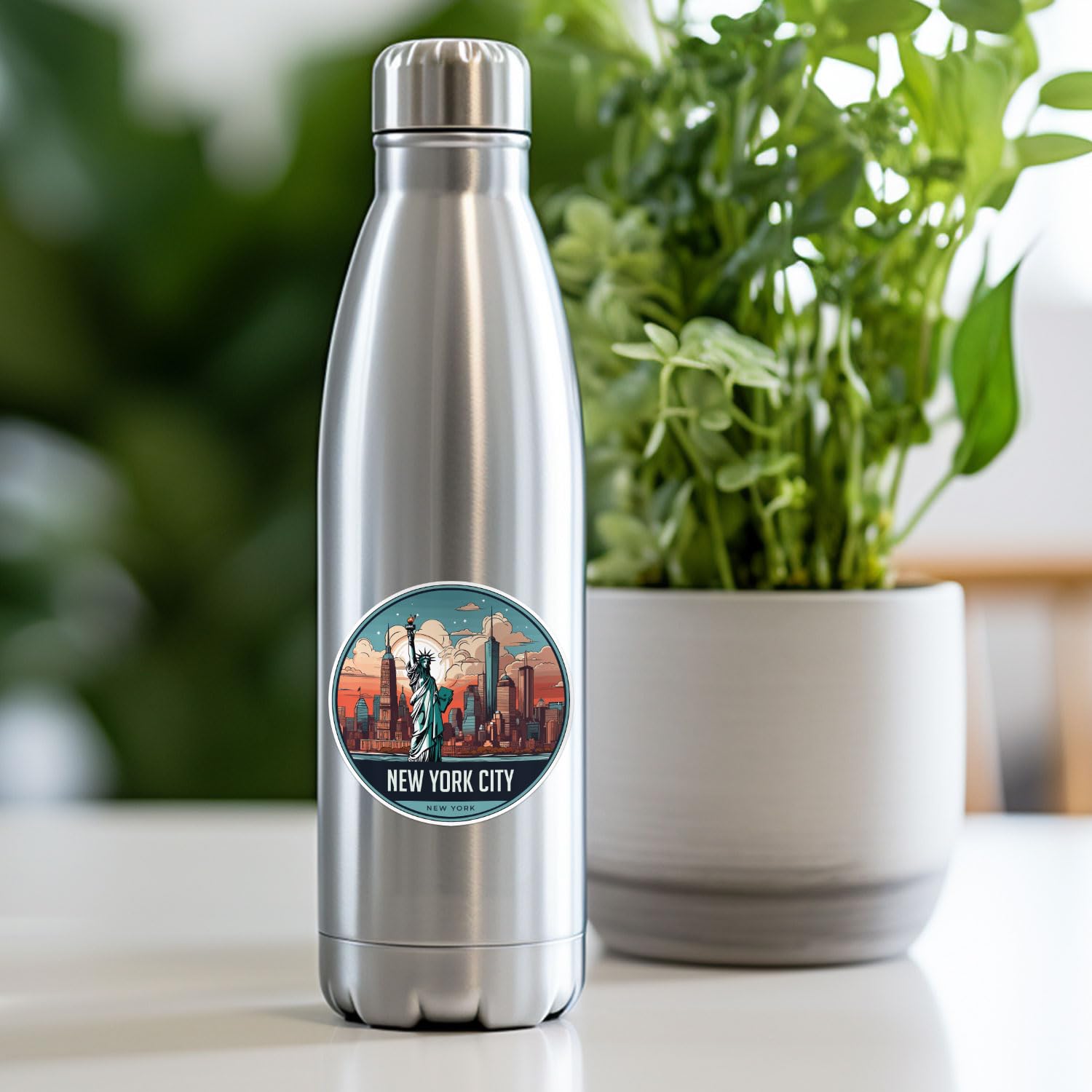 New York City Sticker - Waterproof Vinyl Decal for Car Bumper, Laptop, Water Bottle, Wall, and Window, Size - 3'' Longer Side