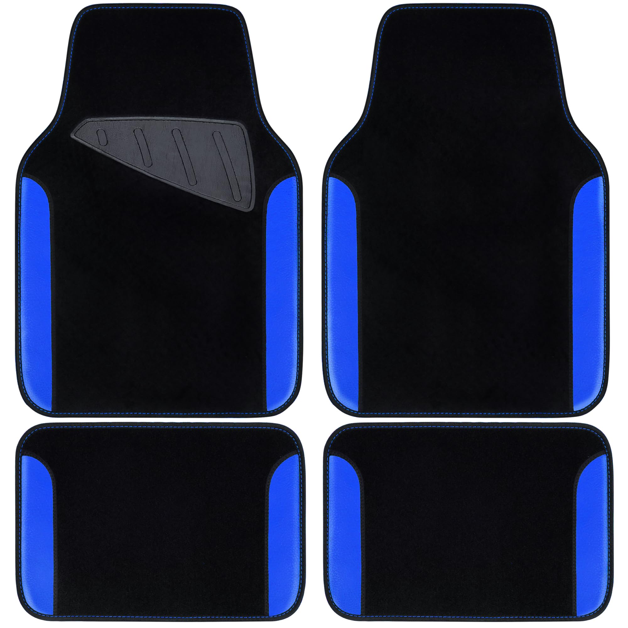 Car Pass Rainbow Waterproof Universal Fit Faux Leather Car Carpet- Anti-Slip Nibbed Backing Floor Mats For Suv, Vans, Sedans, Tr